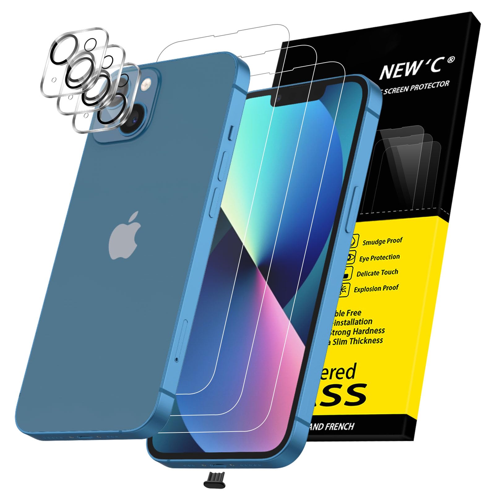 NEW'C iPhone 16 Pro Max Screen & Lens Protector 3+3 Pack