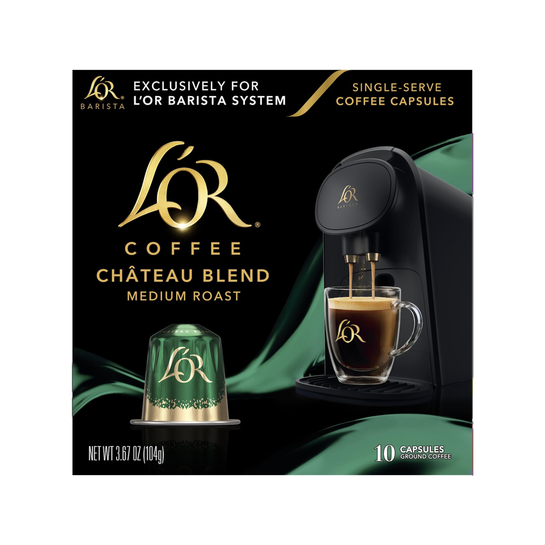 L'OR Chateau Medium Roast Coffee Pods 10 Count