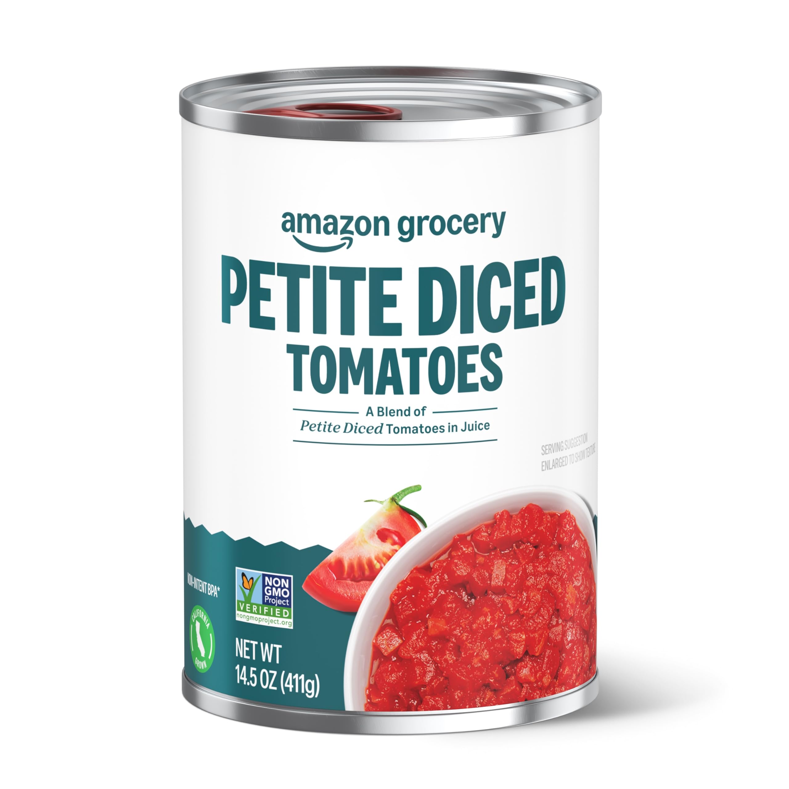 Amazon Grocery Petite Diced Tomatoes Can 14.5oz