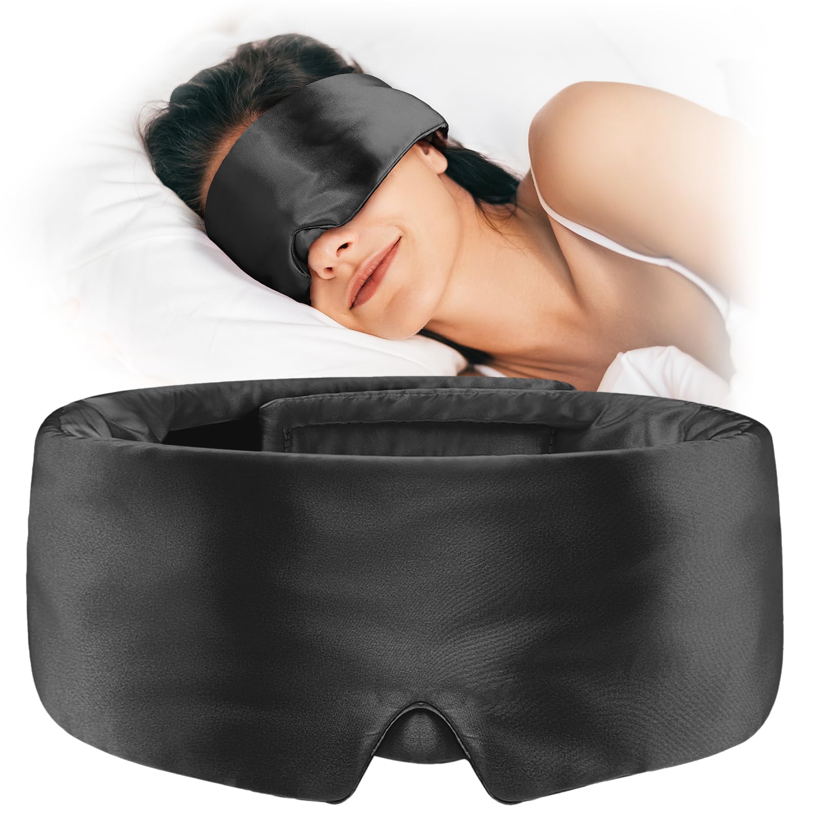 Umisleep Blackout Soft Satin Sleep Mask Black