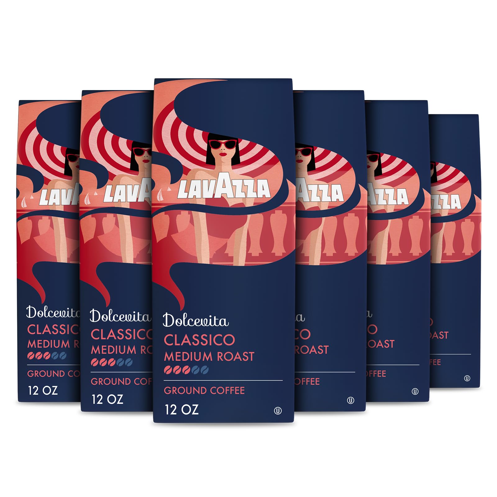 Lavazza Dolcevita Classico Ground Coffee 12oz Bags 6-Pack