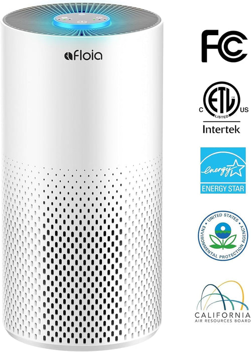 Afloia Air Purifier for Home Bedroom Large Room up to 1076 Sq Ft | 3-Stage Filter, 22dB Sleep Mode, 7 Color Light, 2/4/8H Timer, Kilo White