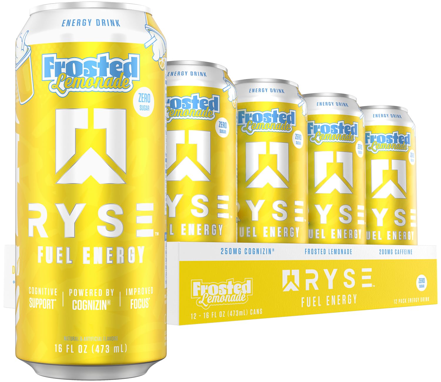 RYSE Fuel Frosted Lemonade Energy 16oz Cans 12-Pack