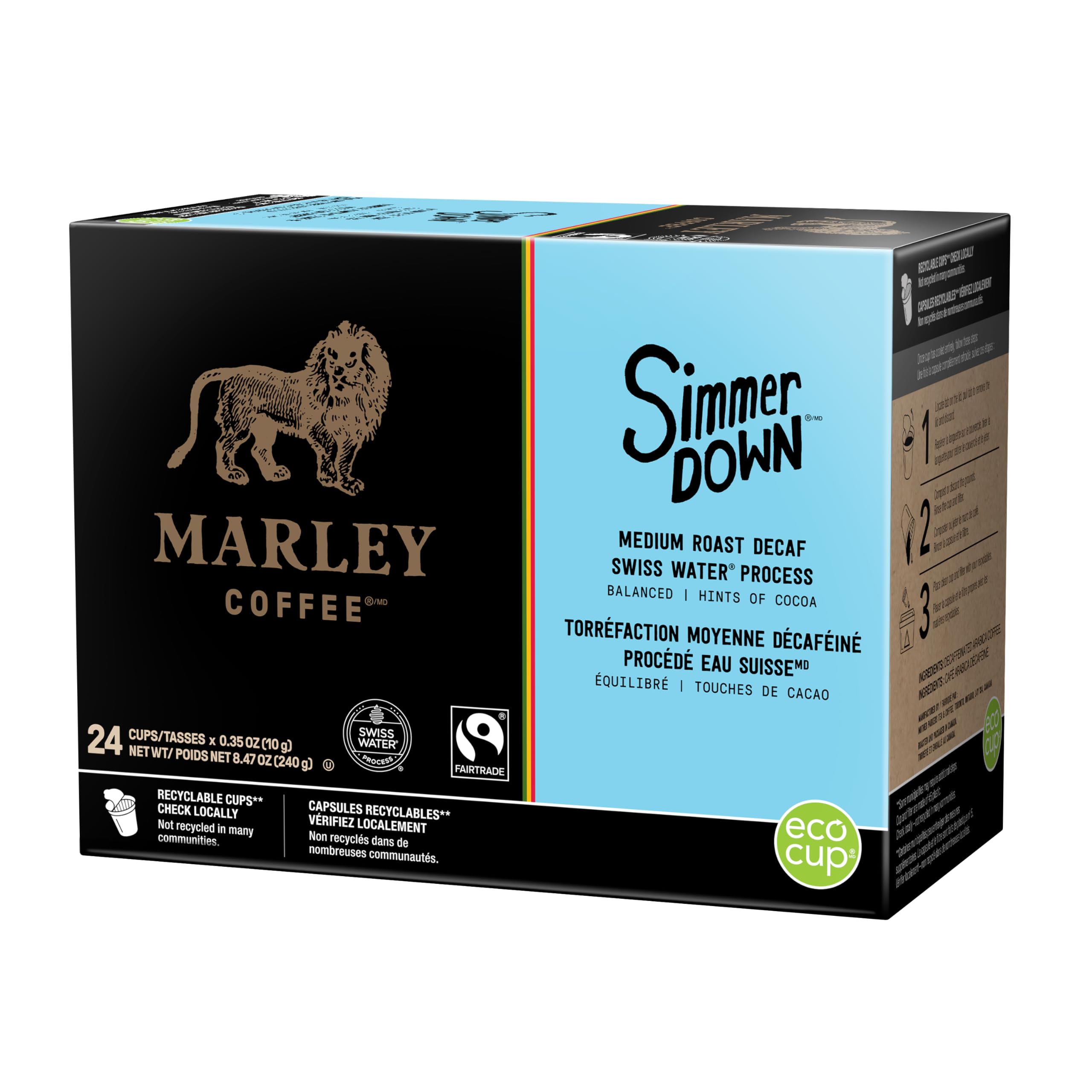 Marley Coffee Simmer Down Decaf Pods 24 Count