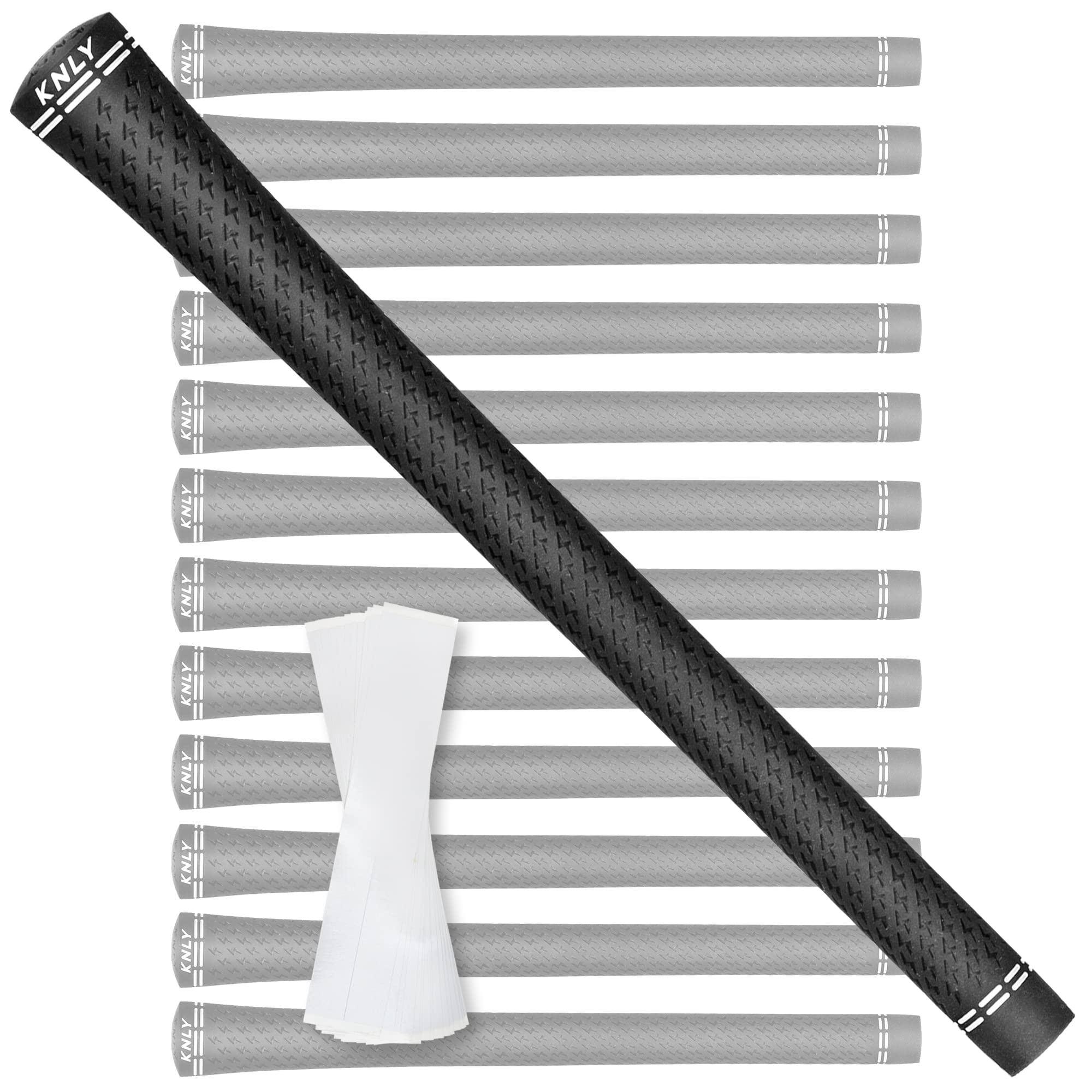 KNLY 360 Soft Rubber Golf Grips Midsize Black 13-Pack