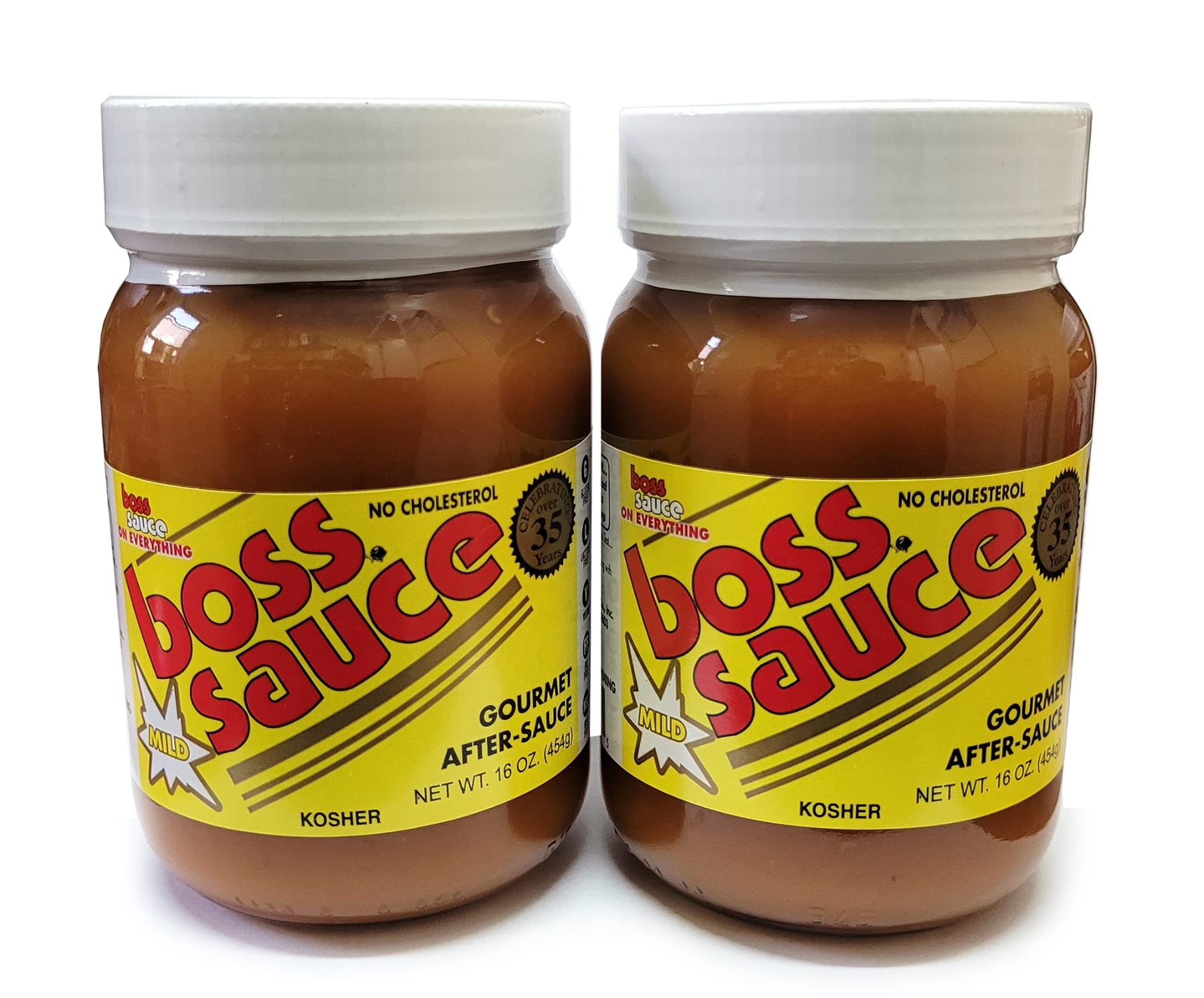 Boss Sauce Mild (2 pack, 16oz. Bottles). Tantalizing, Sweet & Spicy Gourmet After-Sauce | Enhance the flavor of any Meat, Fish, Vegetables, Sides and More.
