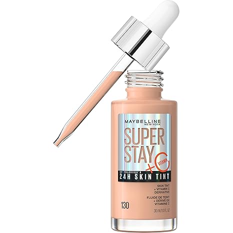 Maybeline  Super Stay 130 24HR Skin Tint Radiant Light-to-Medium Coverage Foundation Skin Tint + Vitamin C Derivative 1oz