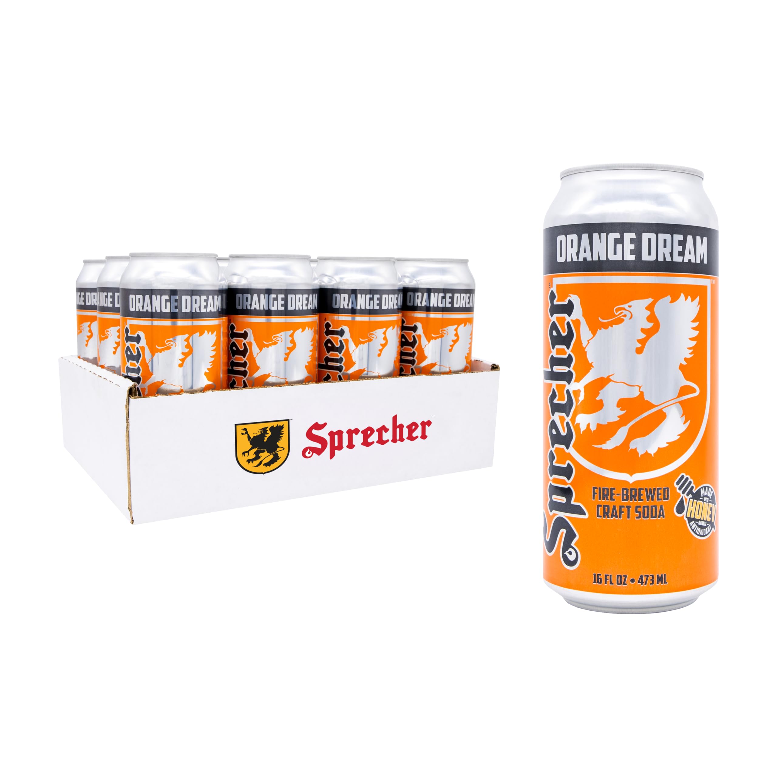 Sprecher Orange Dream Soda 16oz Cans 12-Pack