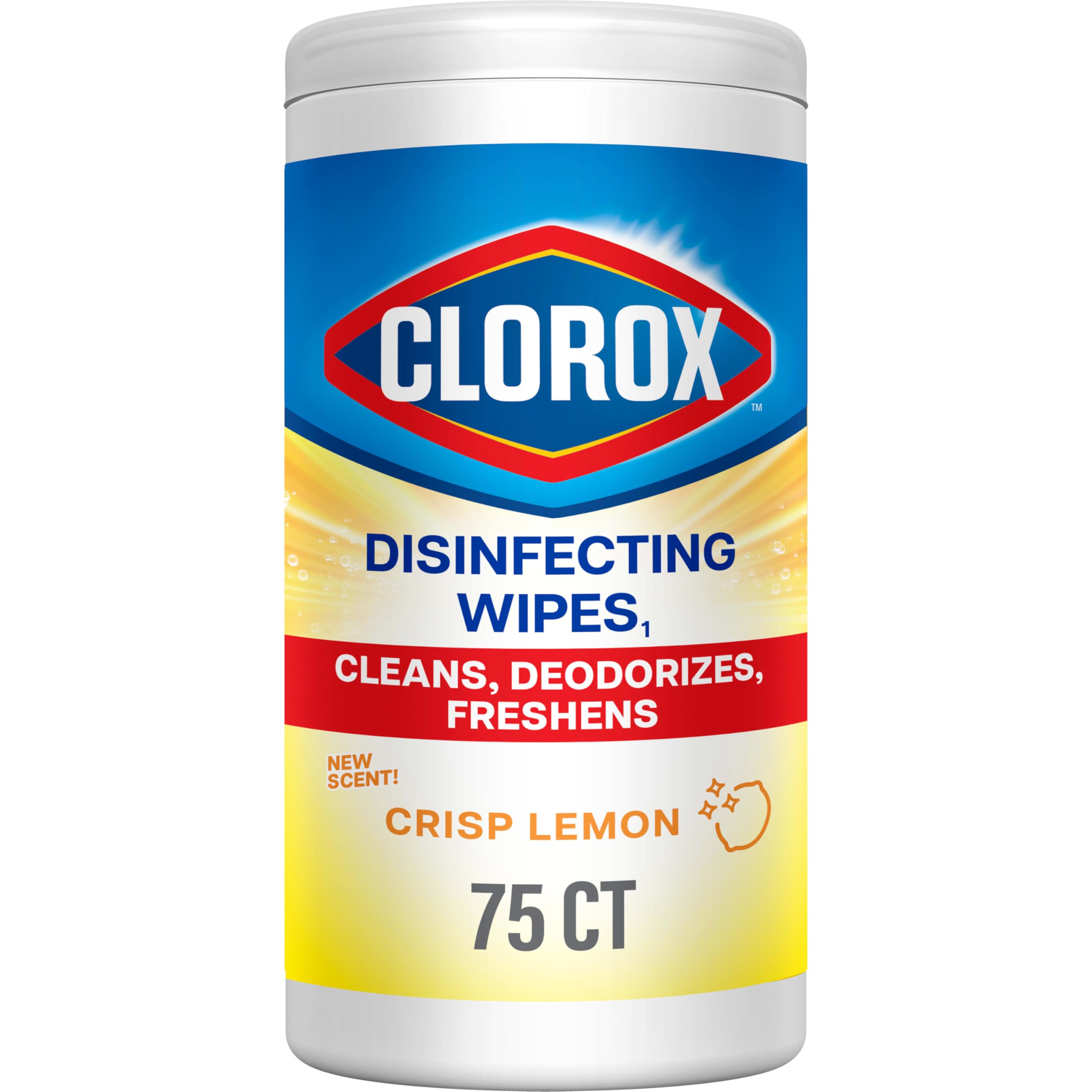 Clorox Crisp Lemon Disinfecting Wipes 75 Count