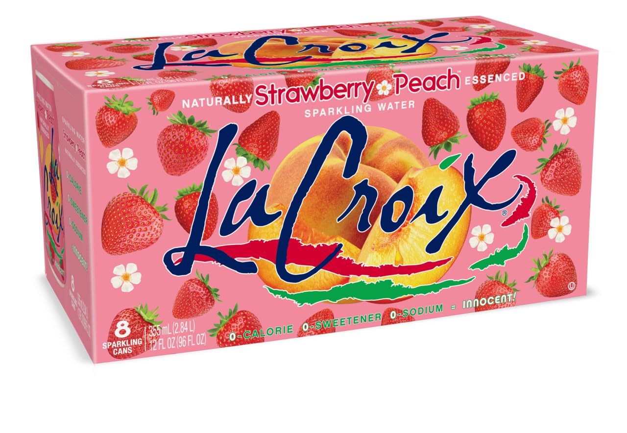 La Croix Sparkling Water, Strawberry Peach, 12 Fl Oz (Pack of 8)