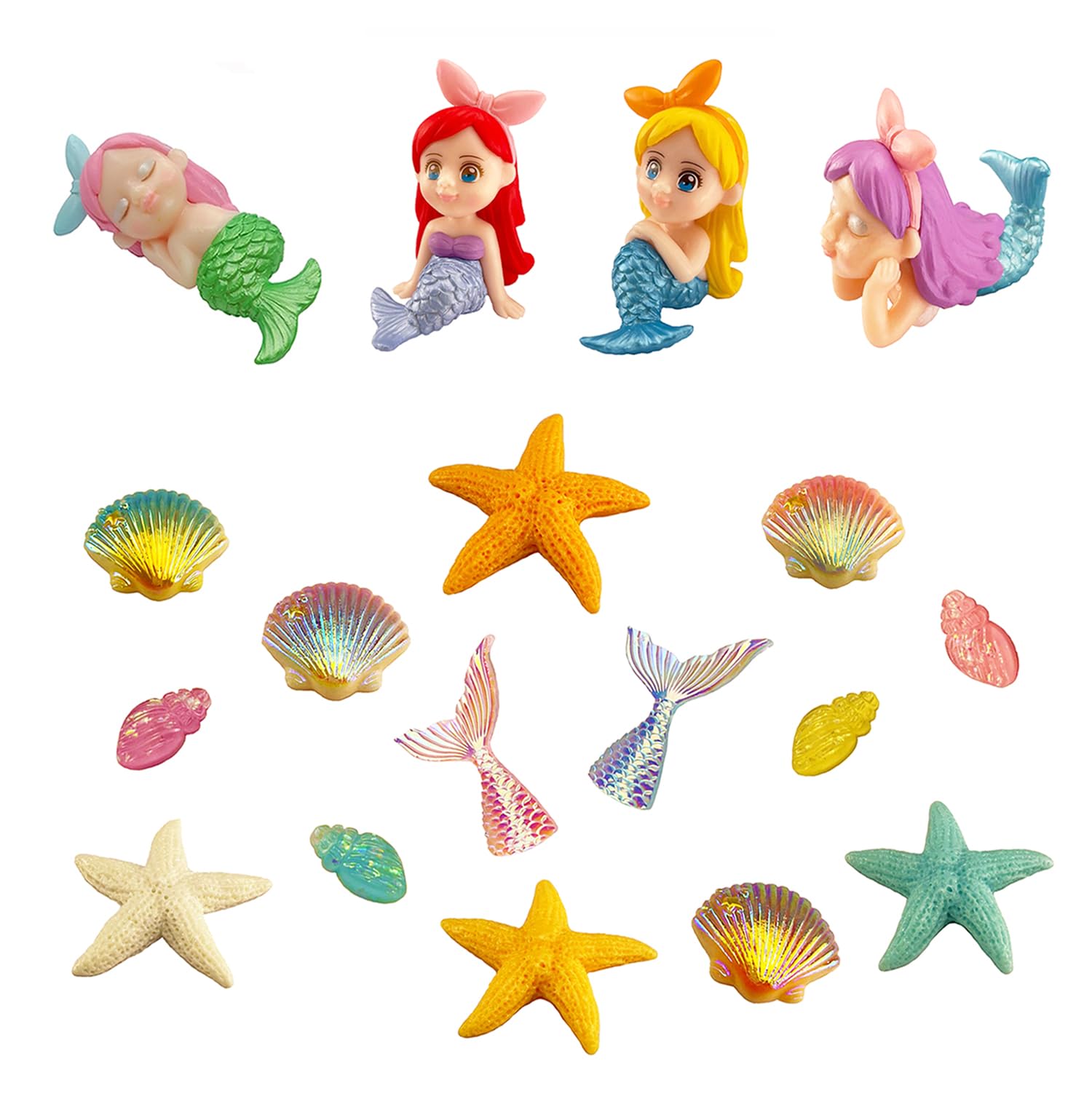 JKanruh Miniature Mermaid Figurines Set 18 Pack