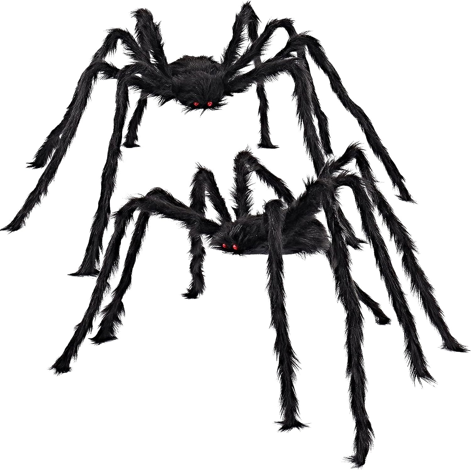 JOYIN Hairy Black Spider Halloween Decor 5ft 2-Pack