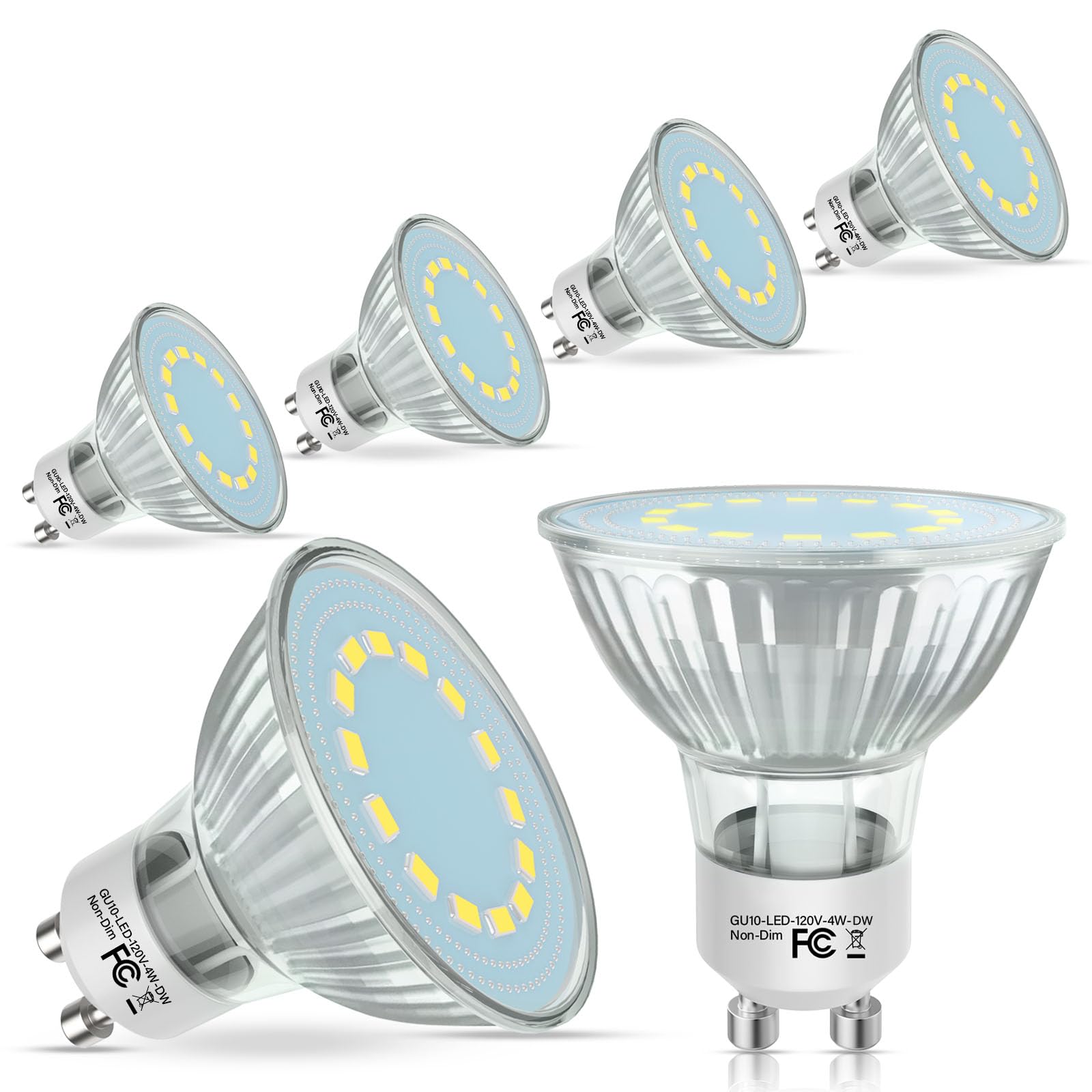 DUMILOO GU10 Daylight White LED Bulbs 6 Pack