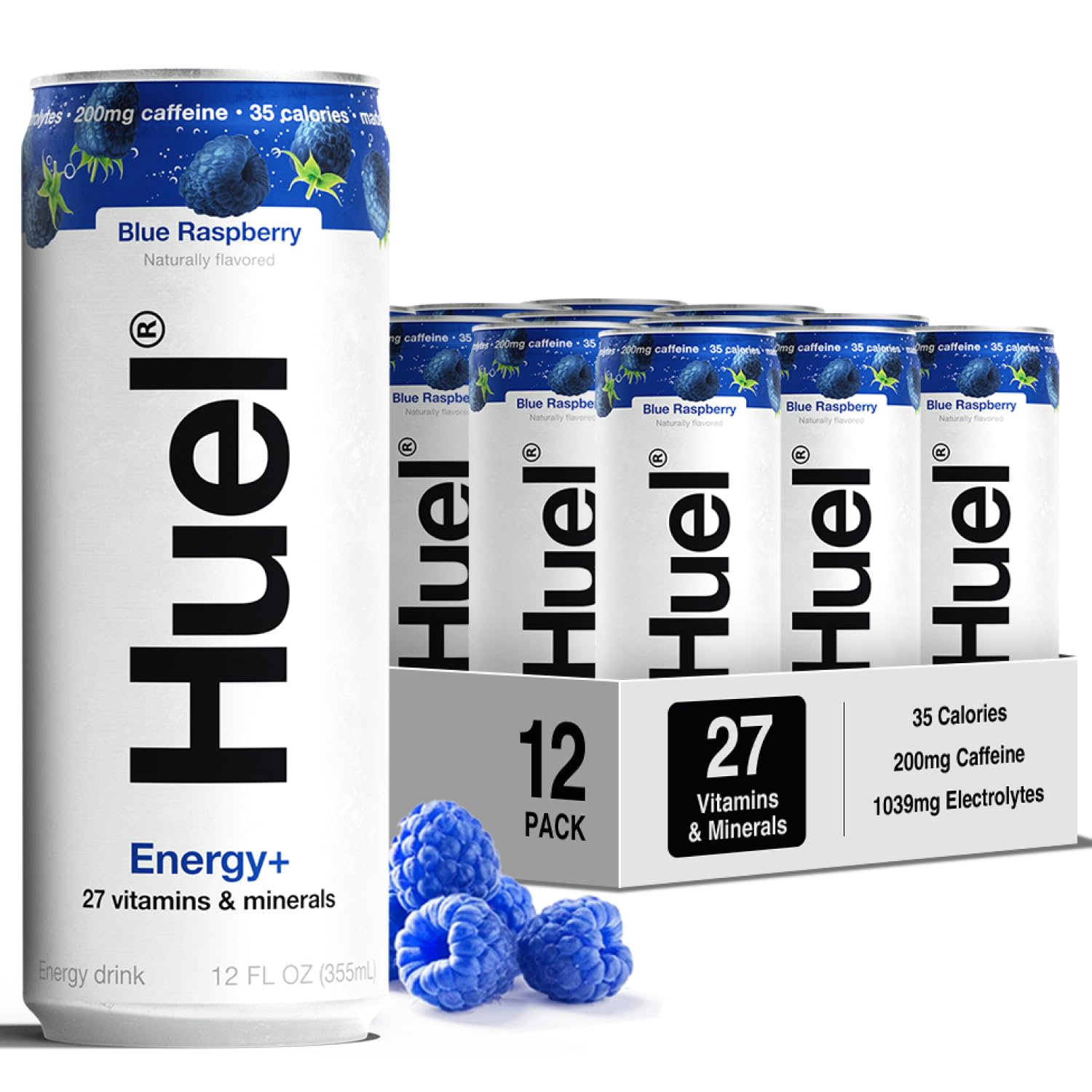 Huel Energy+ Blue Raspberry 12oz Cans 12-Pack