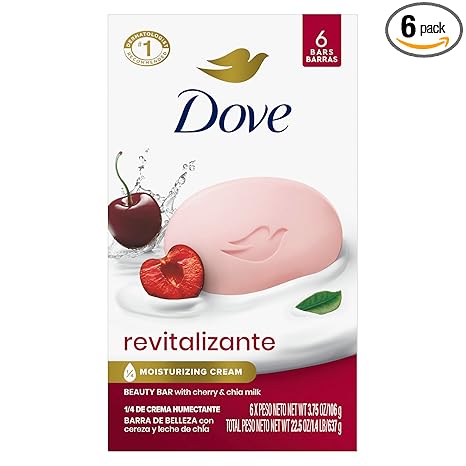 Dove Revitalizante 1/4 Moisturizing Cream Beaty Bar Soap with cherry & chia milk 3.75oz