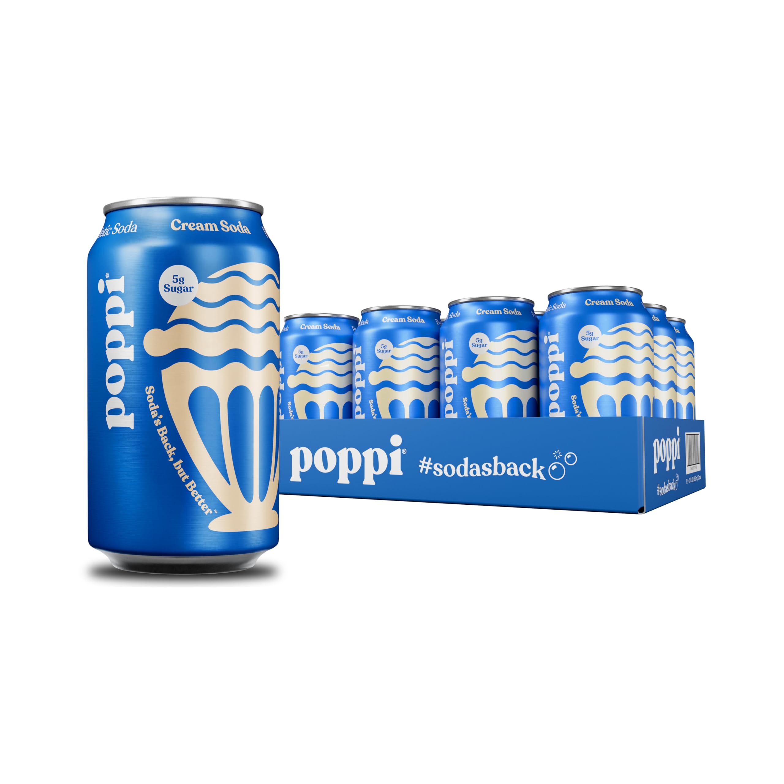 Poppi Cream Soda Prebiotic Drink 12oz 12 Pack