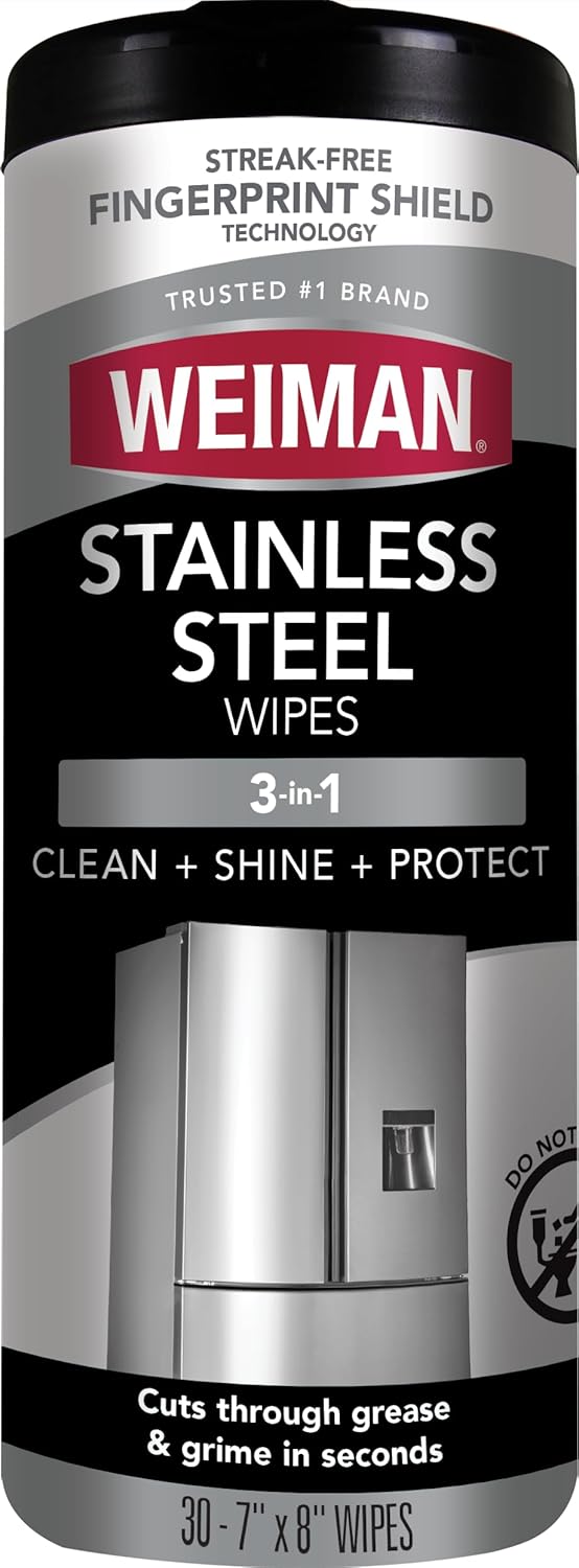 Weiman stainless Steel Wipes Clean + Shine + Protect 30-7"x8" Wipes 30 count