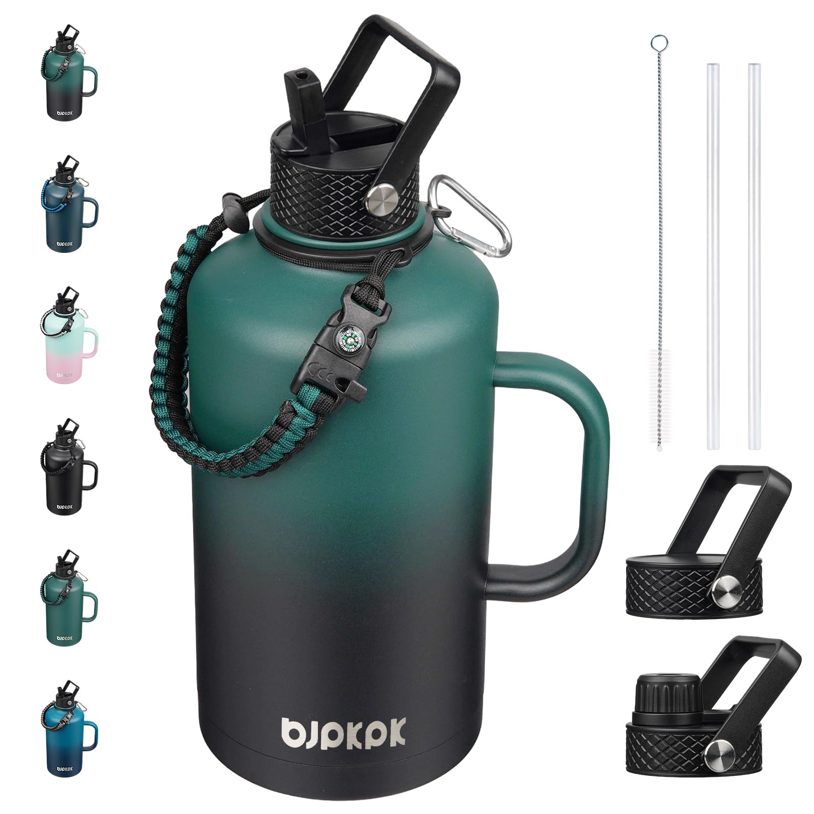 BJPKPK Large Insulated Water Bottle Army Green Black