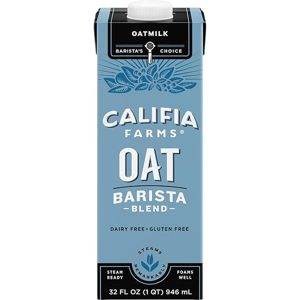 Califia Farms - Oat Barista Blend Oat Milk, 32 Oz, Dairy Free, Vegan, Plant Based, Gluten Free, Non GMO, Milk Frother, Coffee Creamer