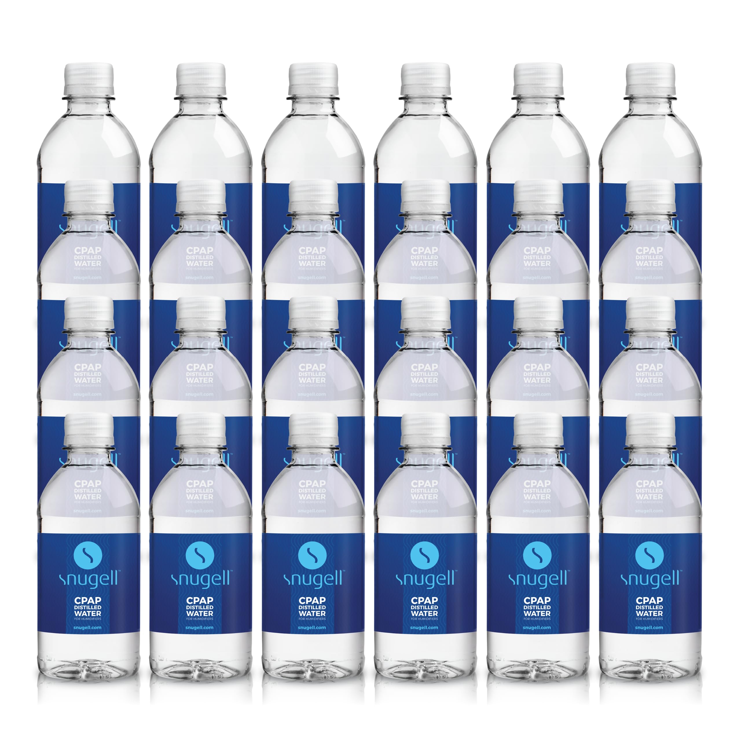 Snugell Distilled Water CPAP Travel Bottles 12oz 24 Pack