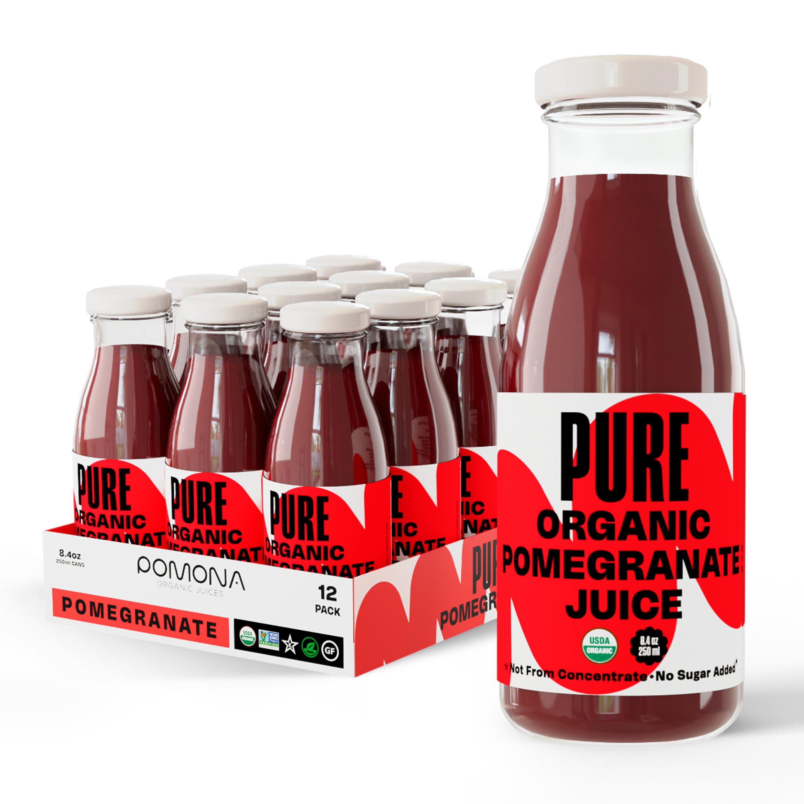 Pure Pomegranate Juice Cold Pressed 8.4oz 12 Pack