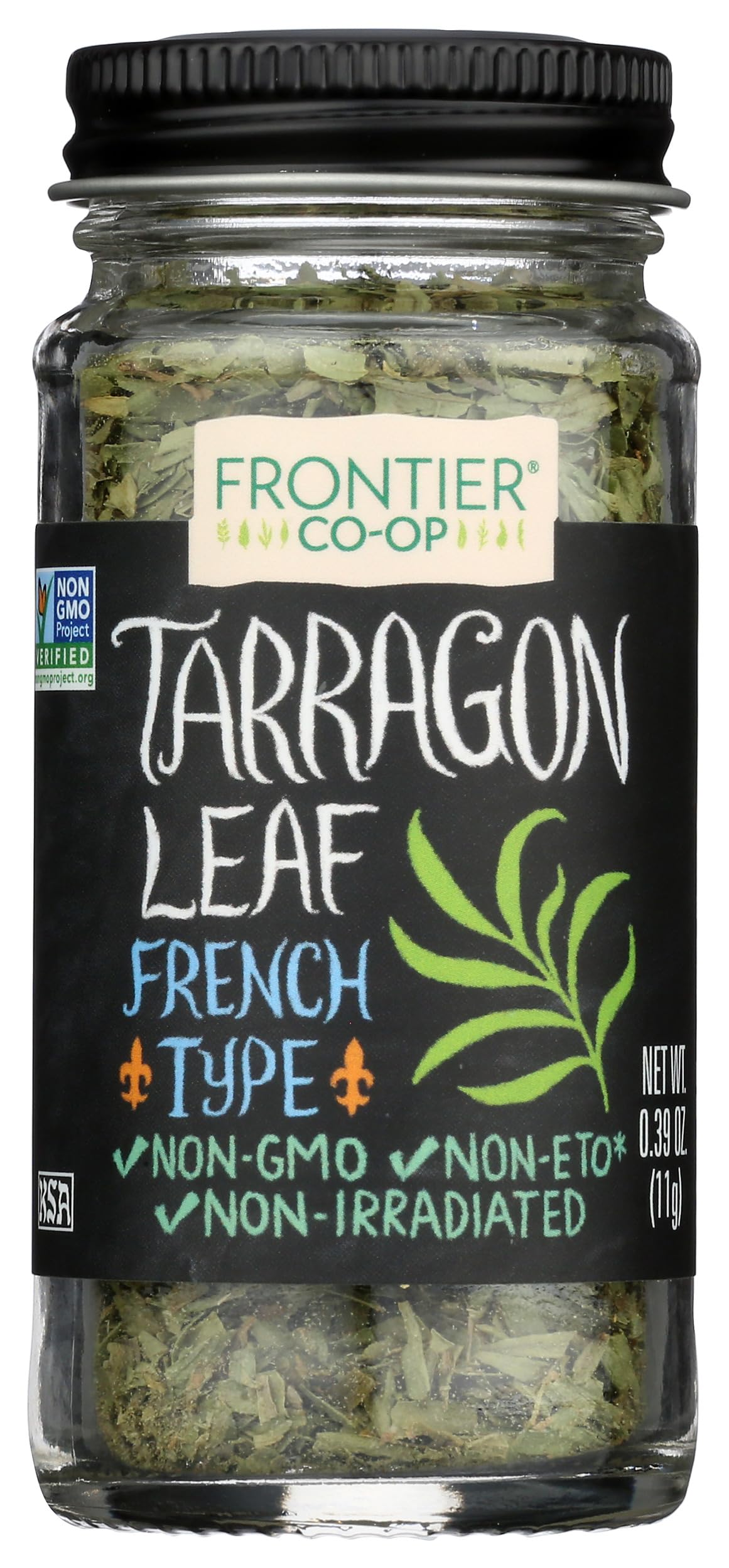 Frontier Co-op Tarragon Leaf, 0.39 Ounce Bottle, Cut & Sifted, Warm Flavor for Sauces, Salads, Dressings, Eggs and More