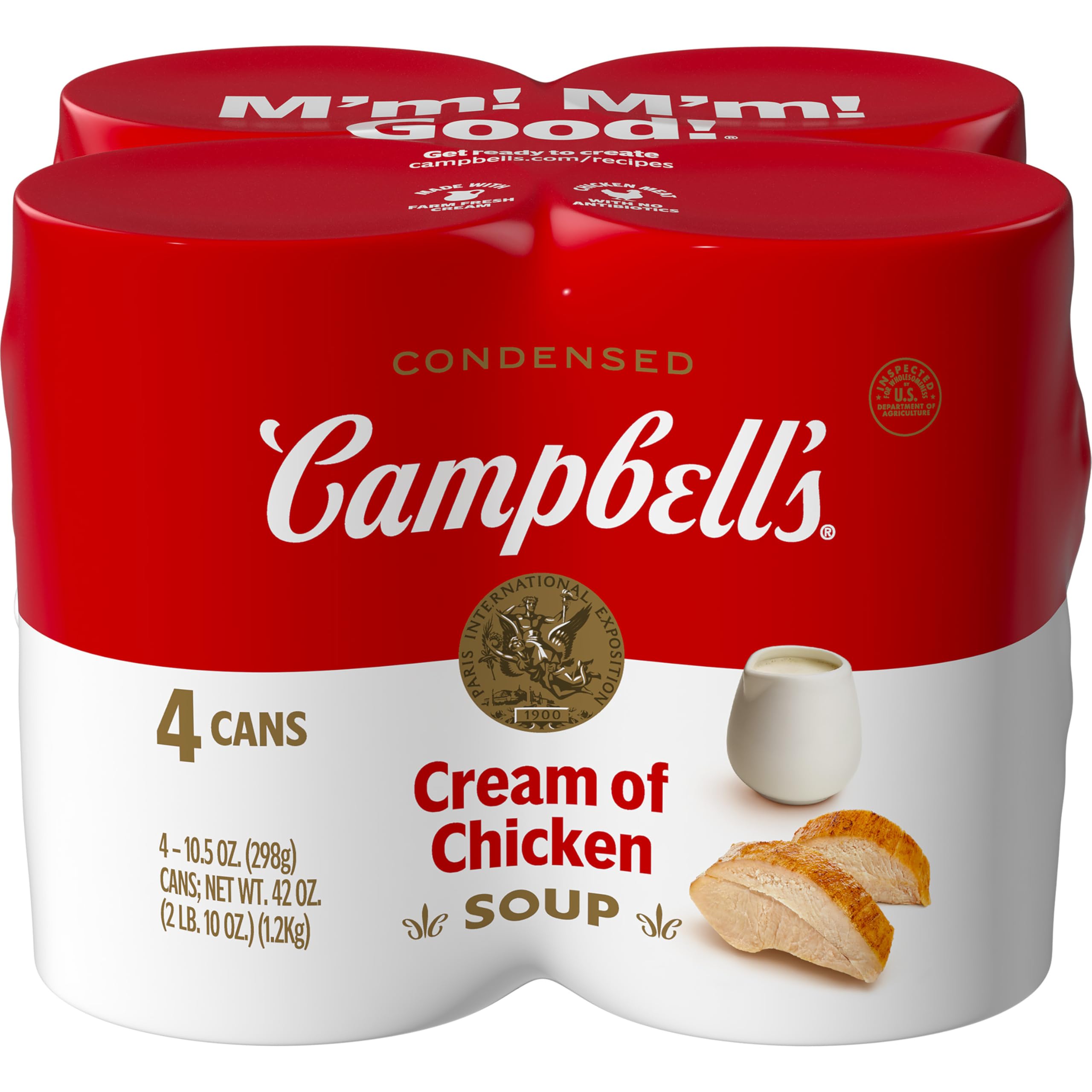 Campbell's Condensed Cream of Chicken Soup, 10.5 oz Can (4 Pack)