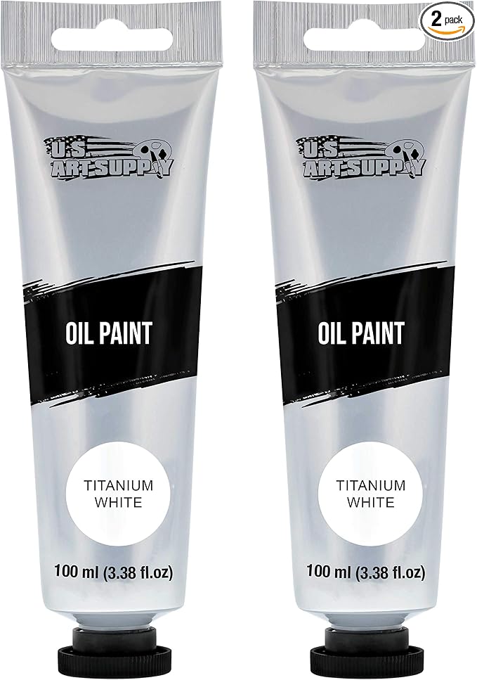 U.S. Art Supply Titanium White Oil Paint 3.38oz