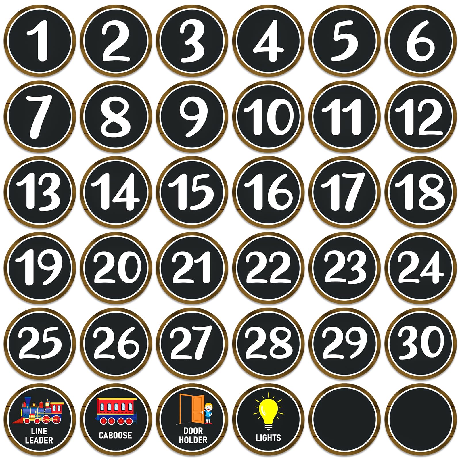 JUESMOS Boho Number Spot Markers Floor Stickers 36-Pack