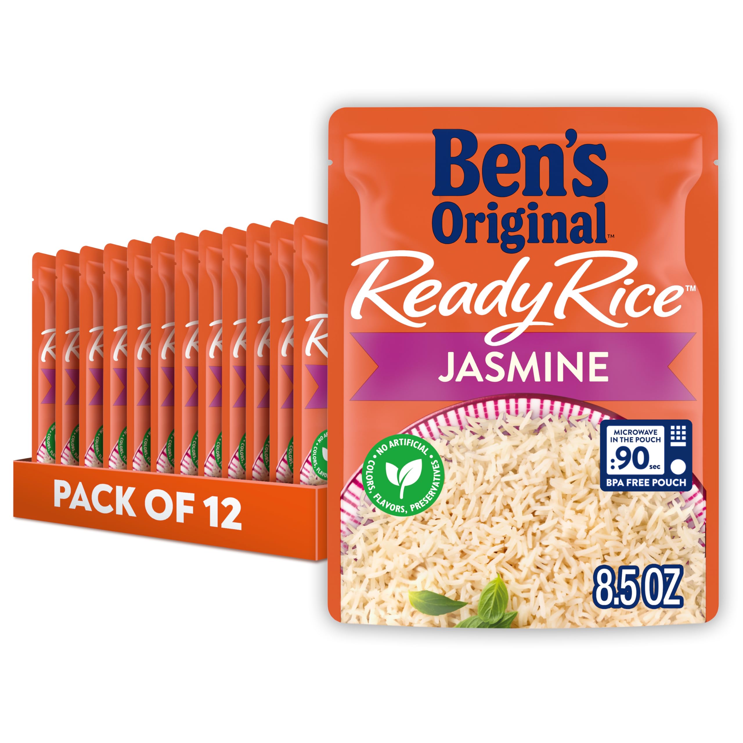 BEN'S ORIGINAL Ready Jasmine Rice 8.5oz 12 Pack