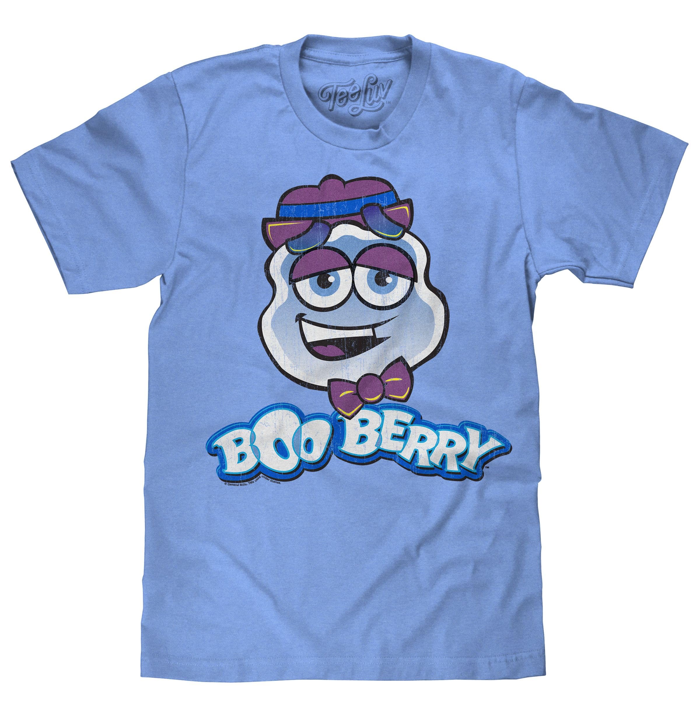 Tee Luv Menís Faded Boo Berry Cereal Shirt Light Blue 3XL