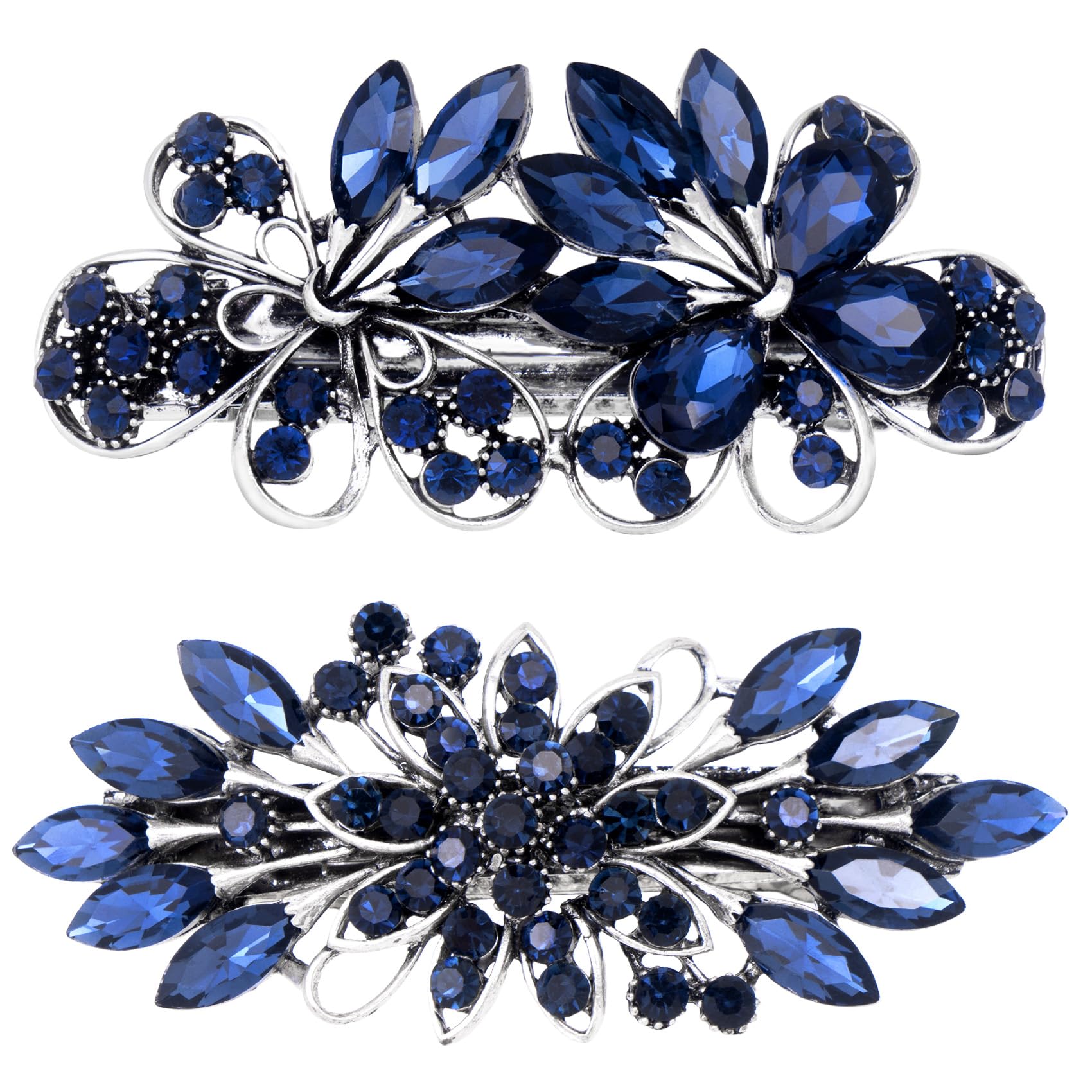 CustomyLife 2-Pc Vintage Crystal Hair Barrettes