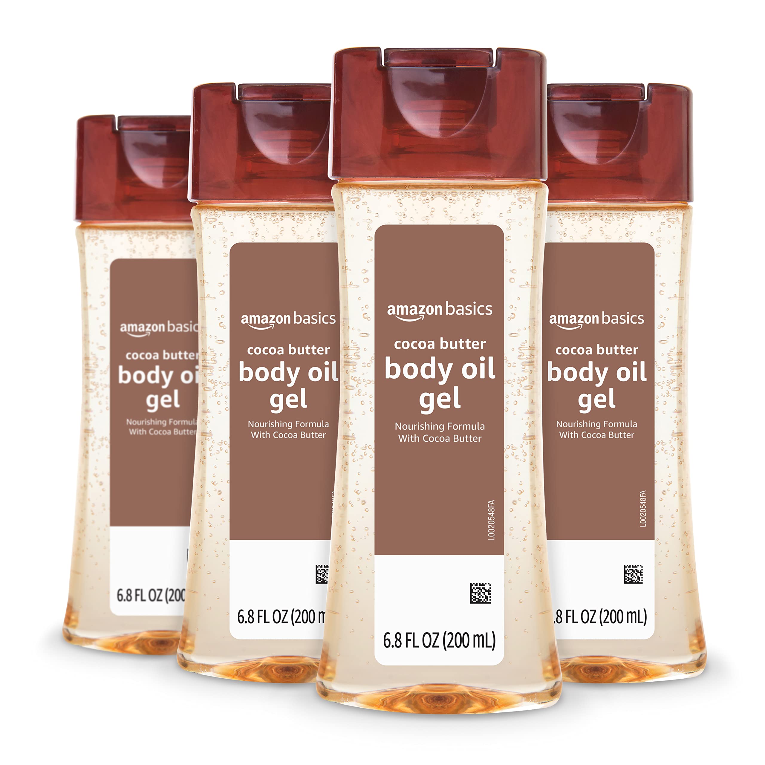 Amazon Basics Cocoa Butter Body Oil Gel 6.8oz 4-Pack