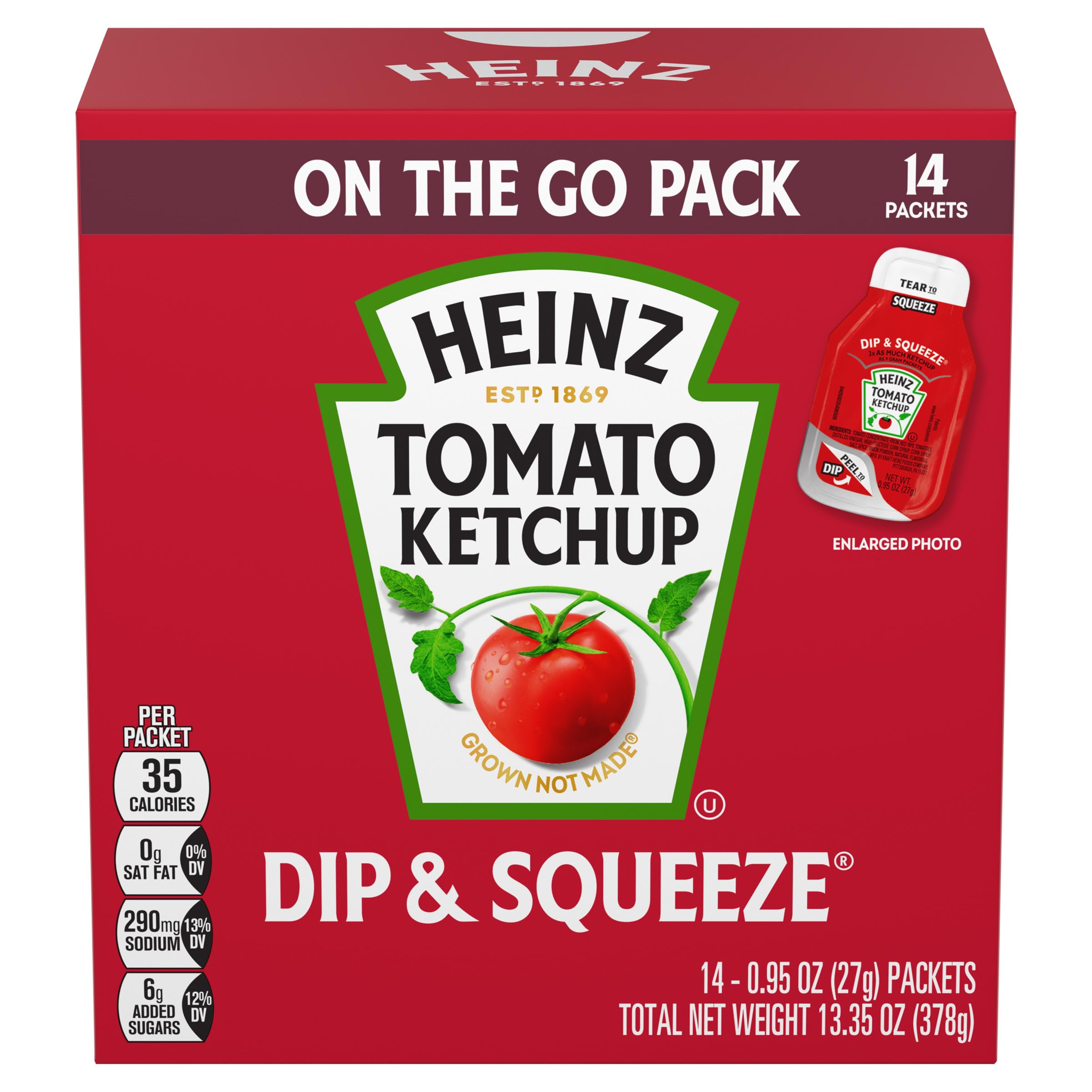 Heinz Dip Squeeze Tomato Ketchup Packets