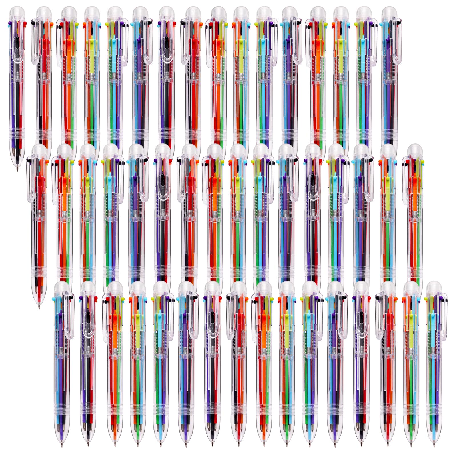 JPSOR Multicolor Retractable Pens 6-in-1 48-Pack