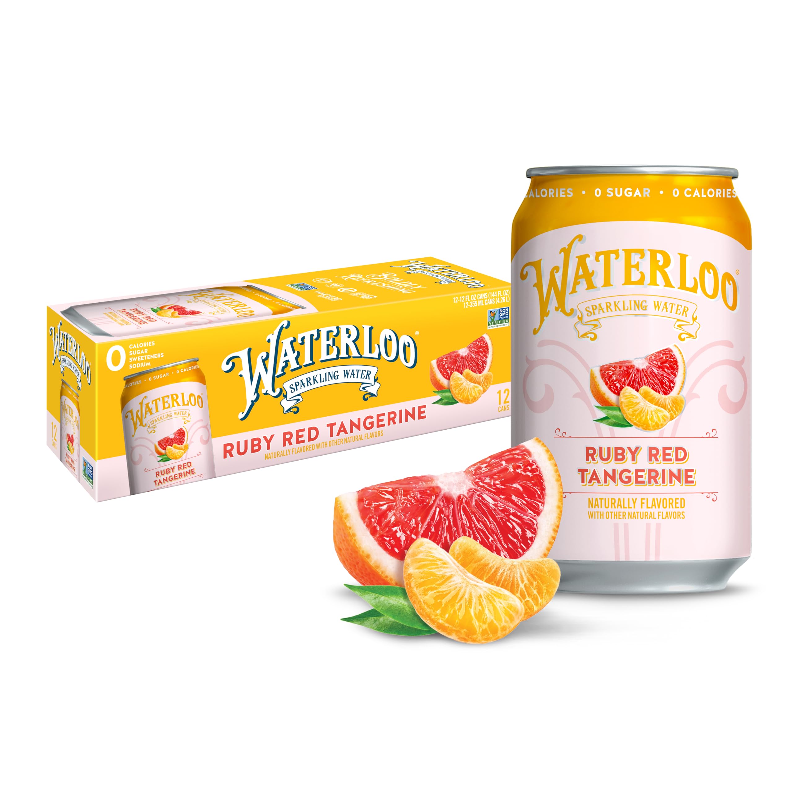 Waterloo Ruby Red Tangerine Sparkling Water 12oz Cans 12-Pack
