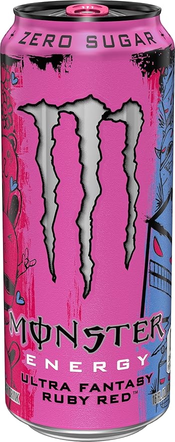 Monster Energy Ultra Fantasy Ruby Red, Sugar Free Energy Drink, 16 Ounce