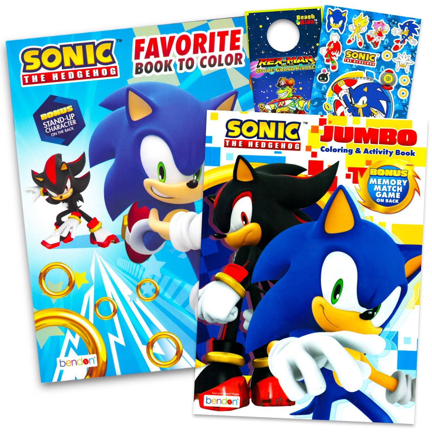 Sonic the Hedgehog Coloring Book for Kids Ages 4-8 - Bundle with Sonic and Shadow Coloring Pages, Activities, Games Plus Sonic Stickers, More | Sonic Activity Book Set for Boys