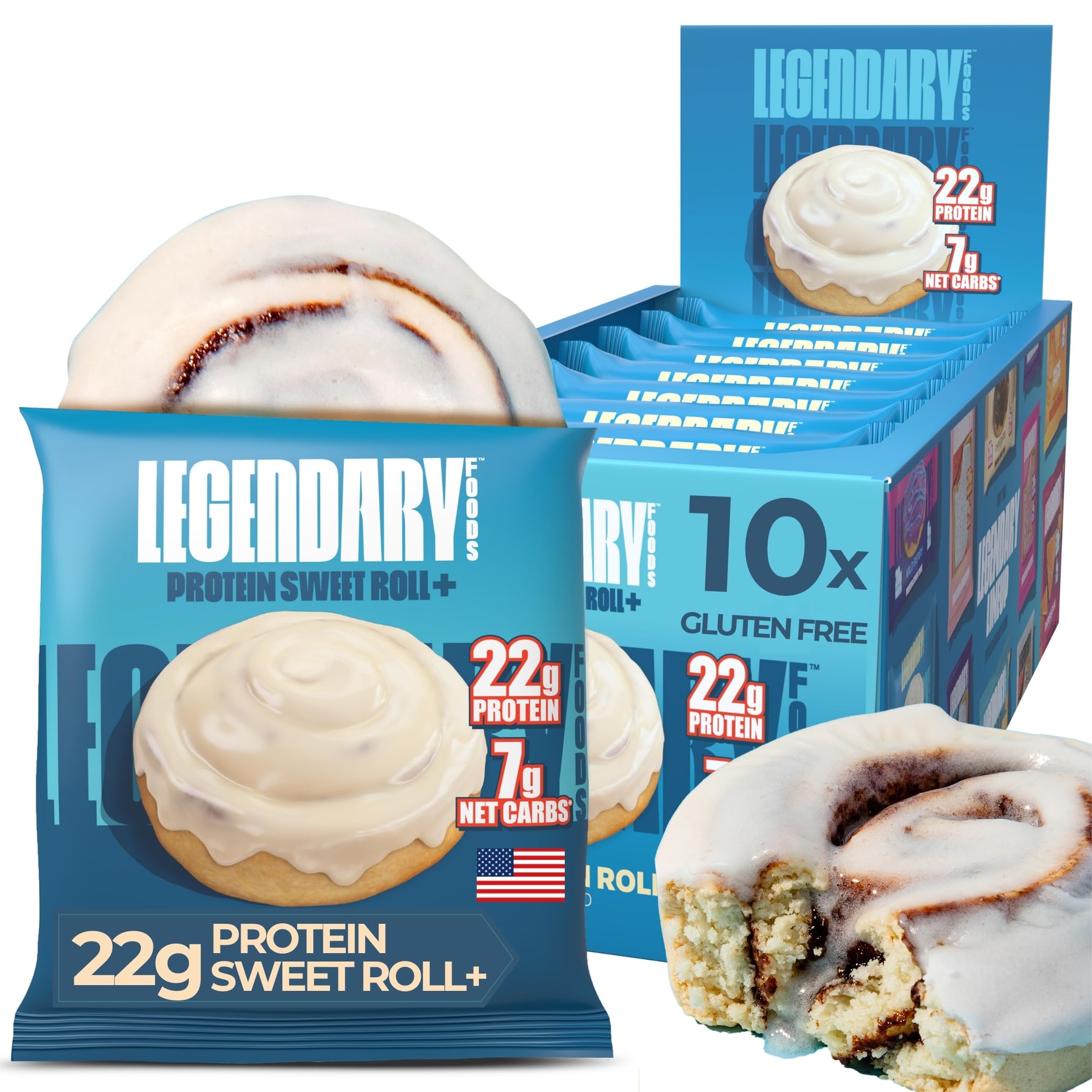 Legendary Foods Cinnamon Roll Protein Bars 10 Pack