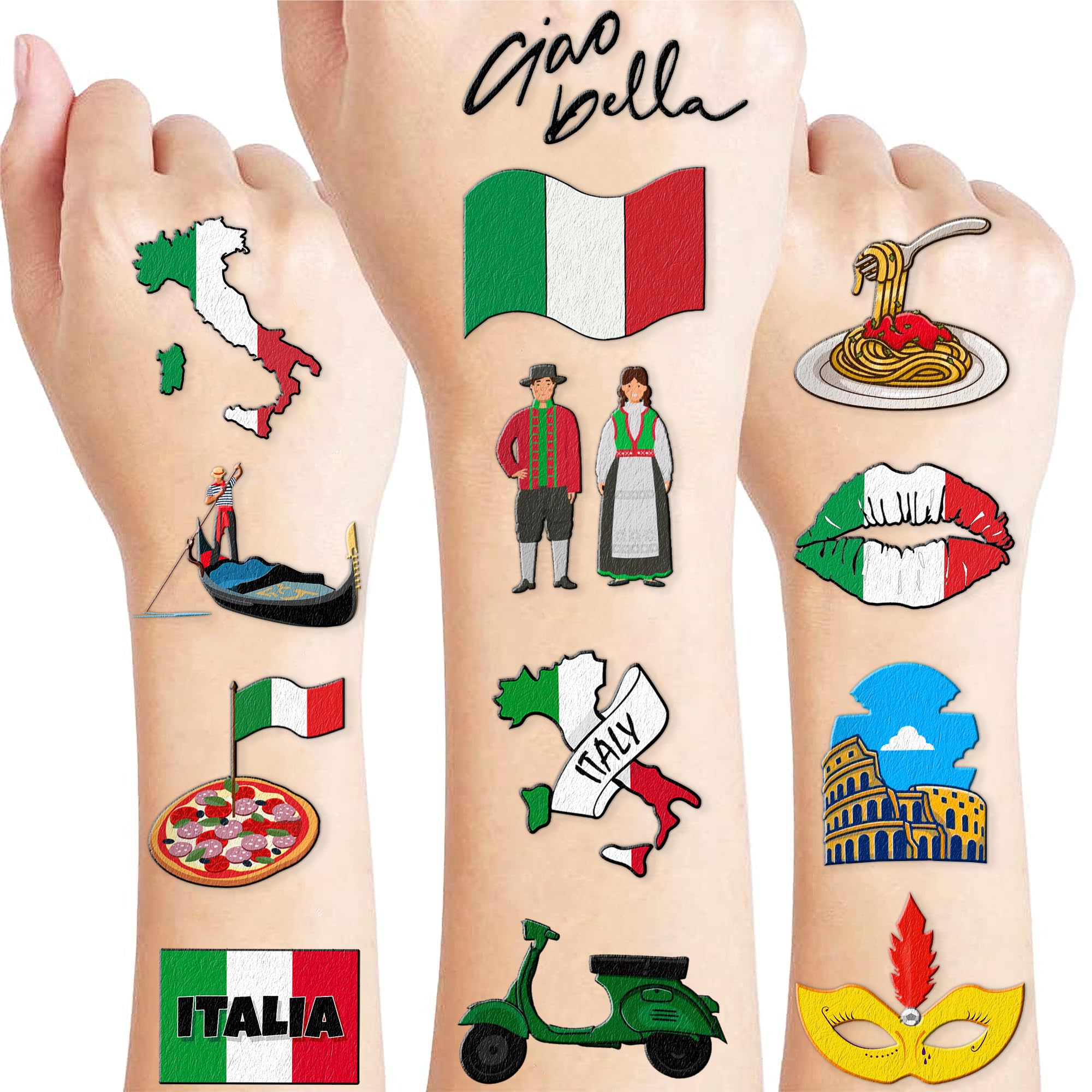 60-Pc Italy Rome Temporary Tattoos