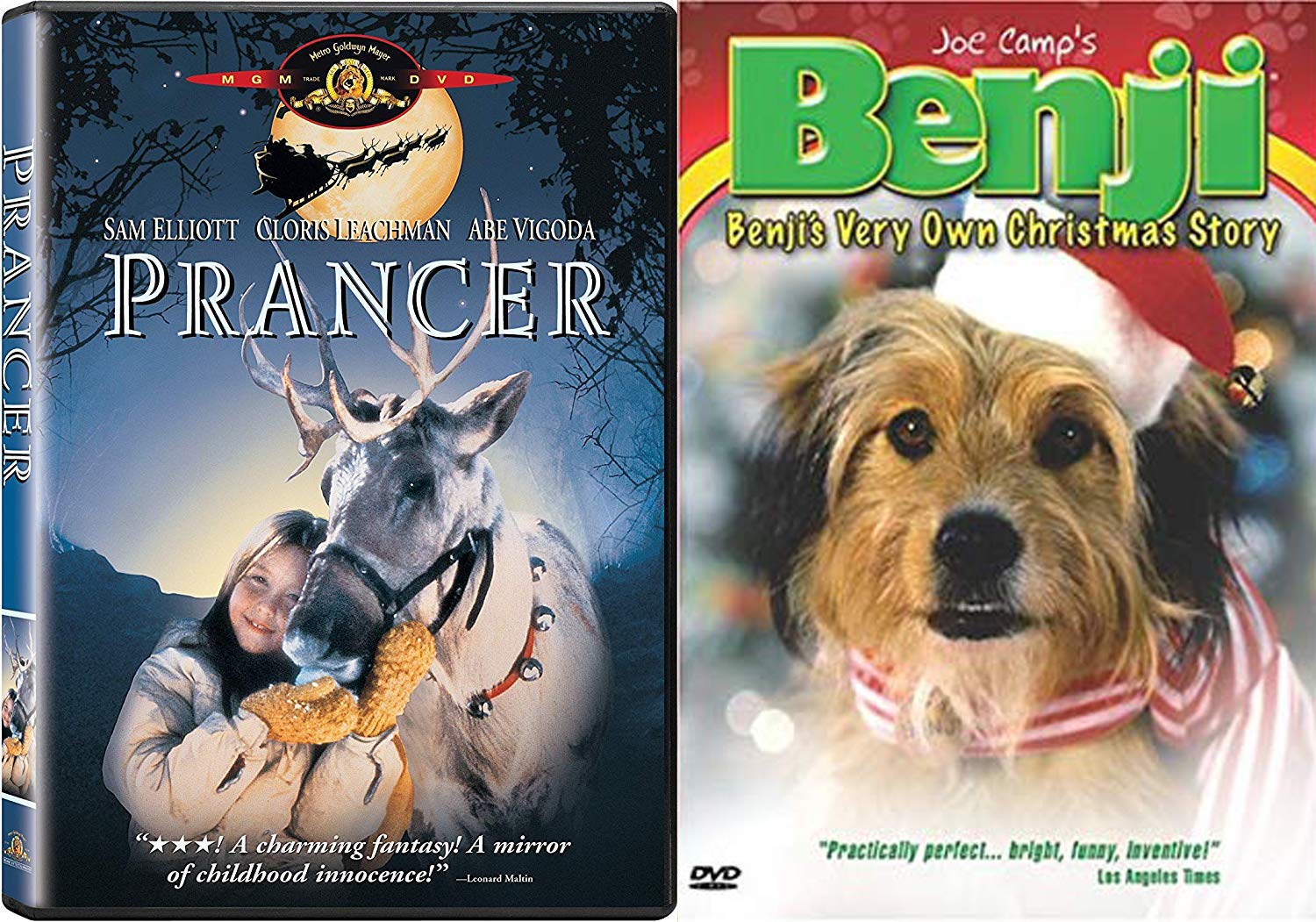 DogDeer Reindeer Prancer Benji Christmas 2-DVD Bundle