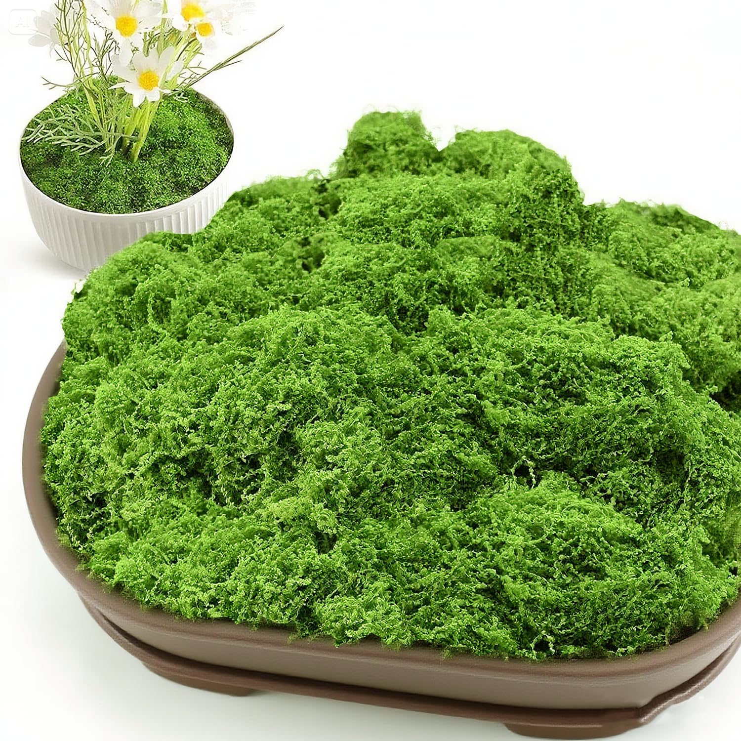 SETRUE 5.3oz Fake Green Moss for Crafts