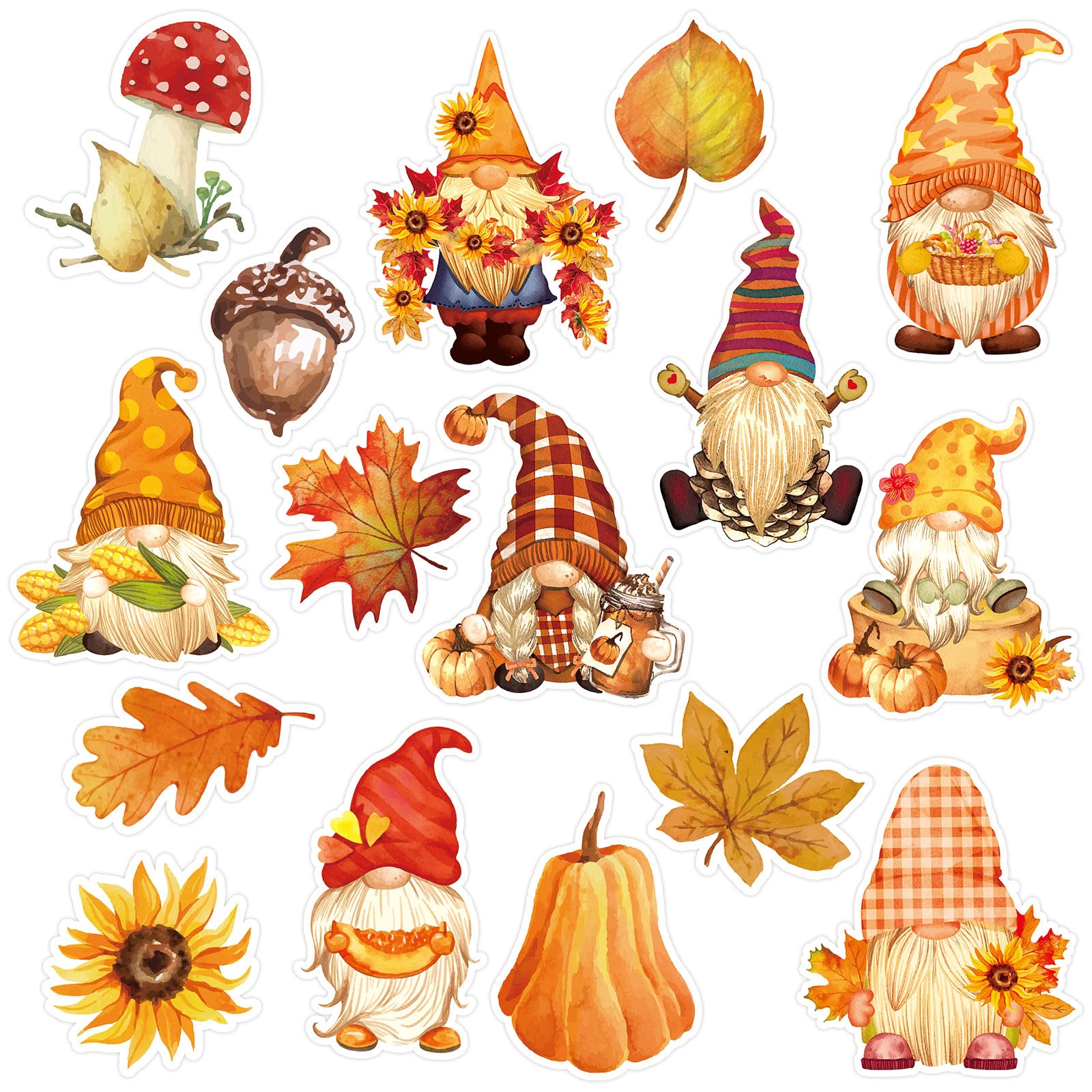 Whaline Fall Gnome Refrigerator Magnets 16 Pack