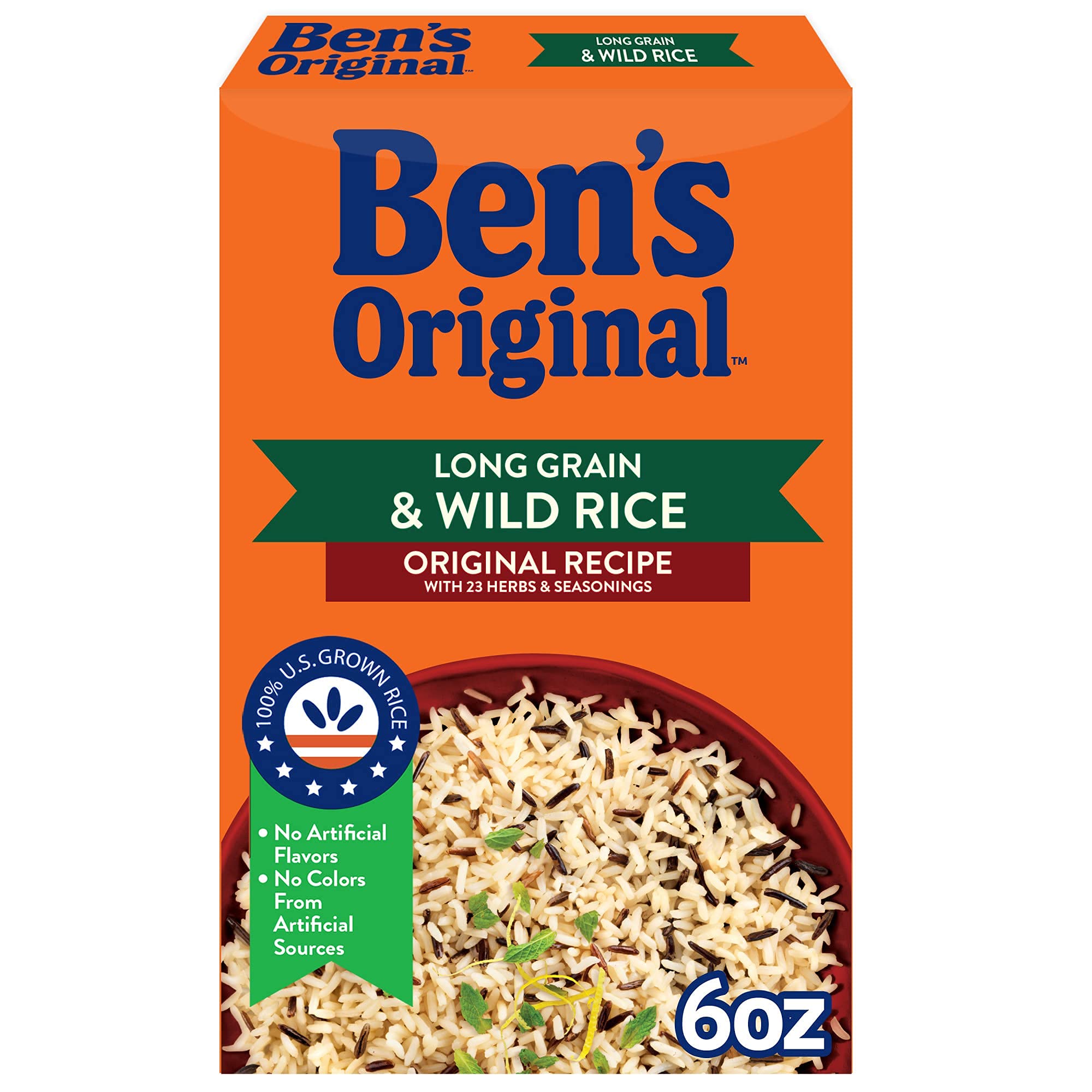 BEN'S ORIGINAL Long Grain Wild Rice Boxed 6oz 12 Pack