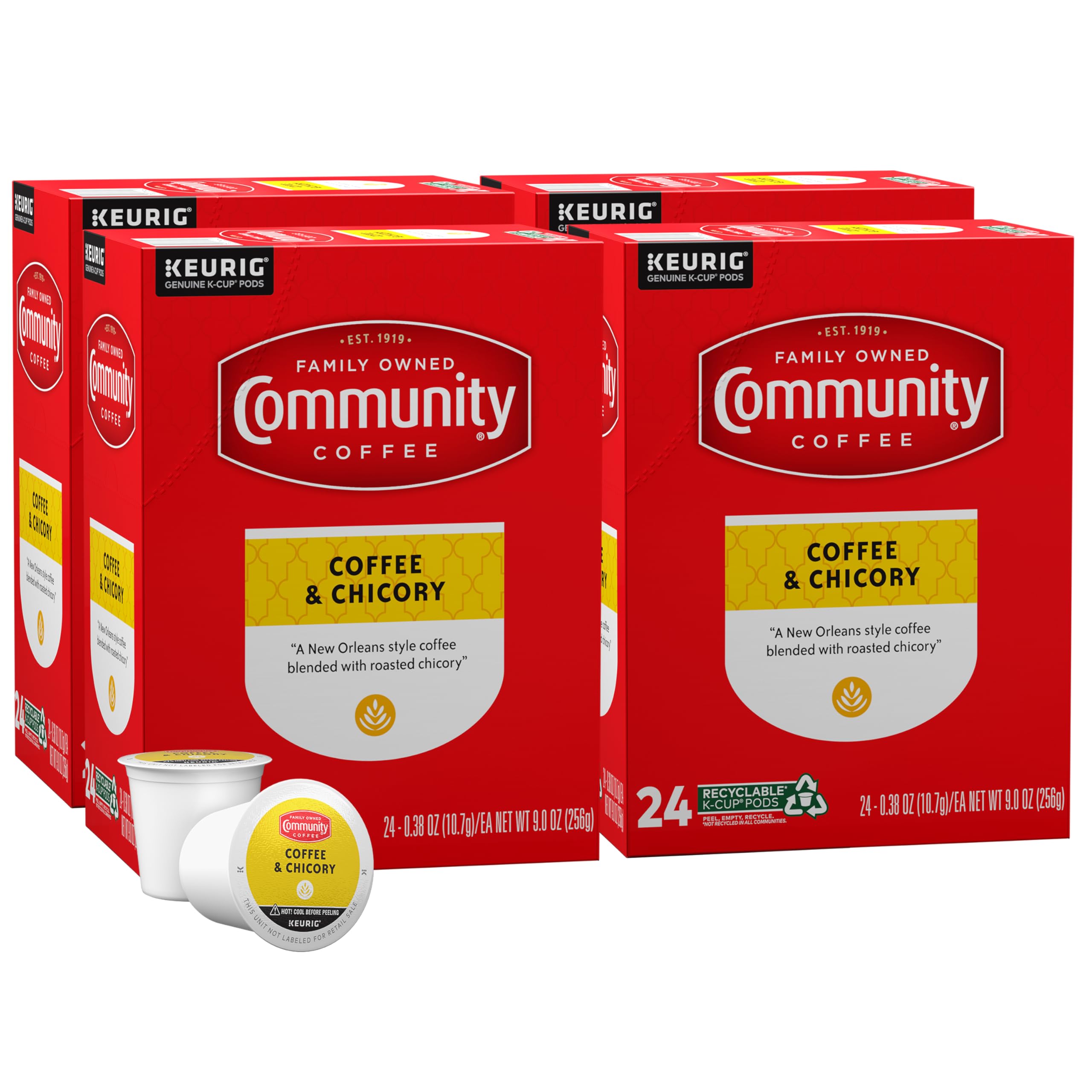Community Coffee & Chicory Pods 24ct 4 Pack