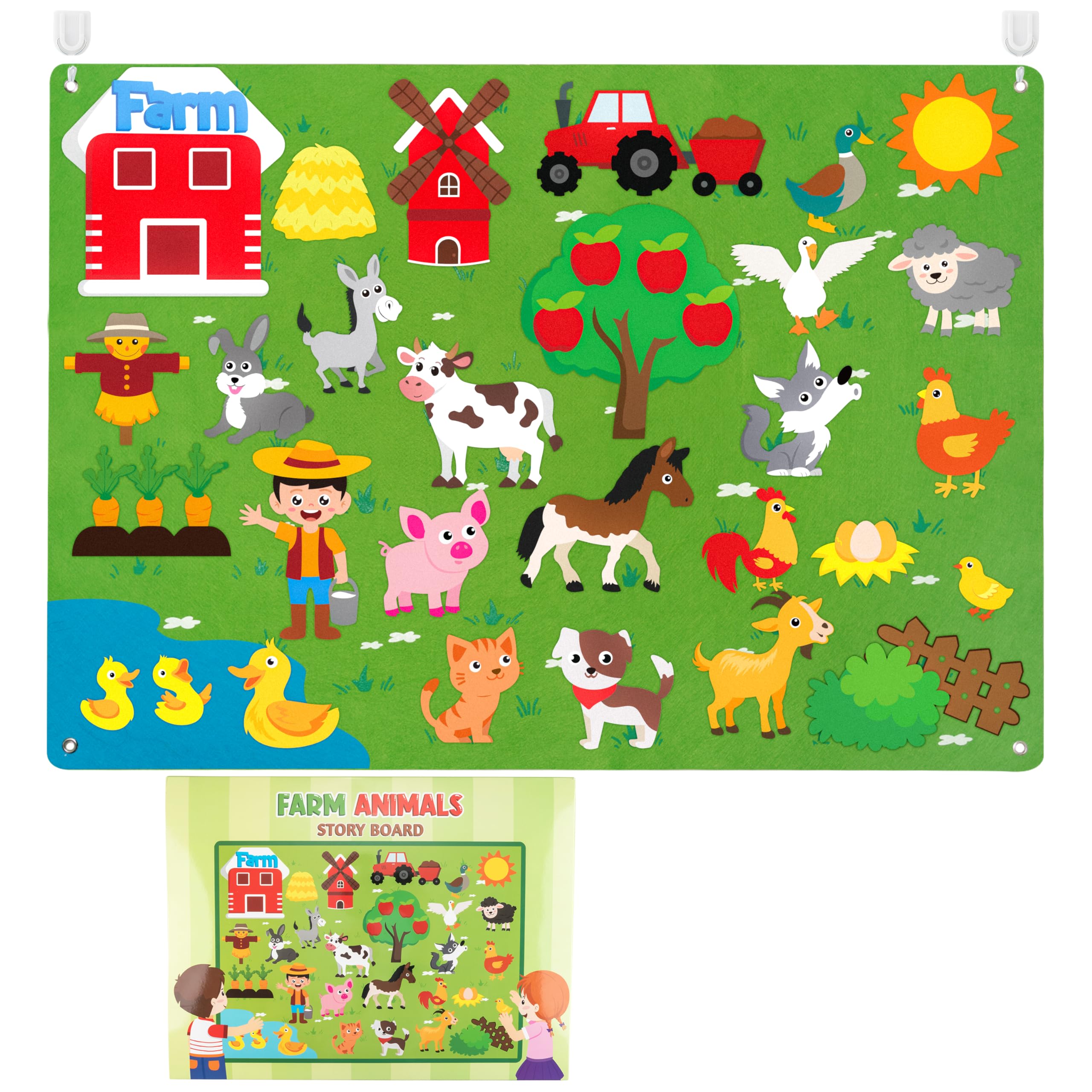 WATINC Farm Animals Felt Story Board 38-Piece