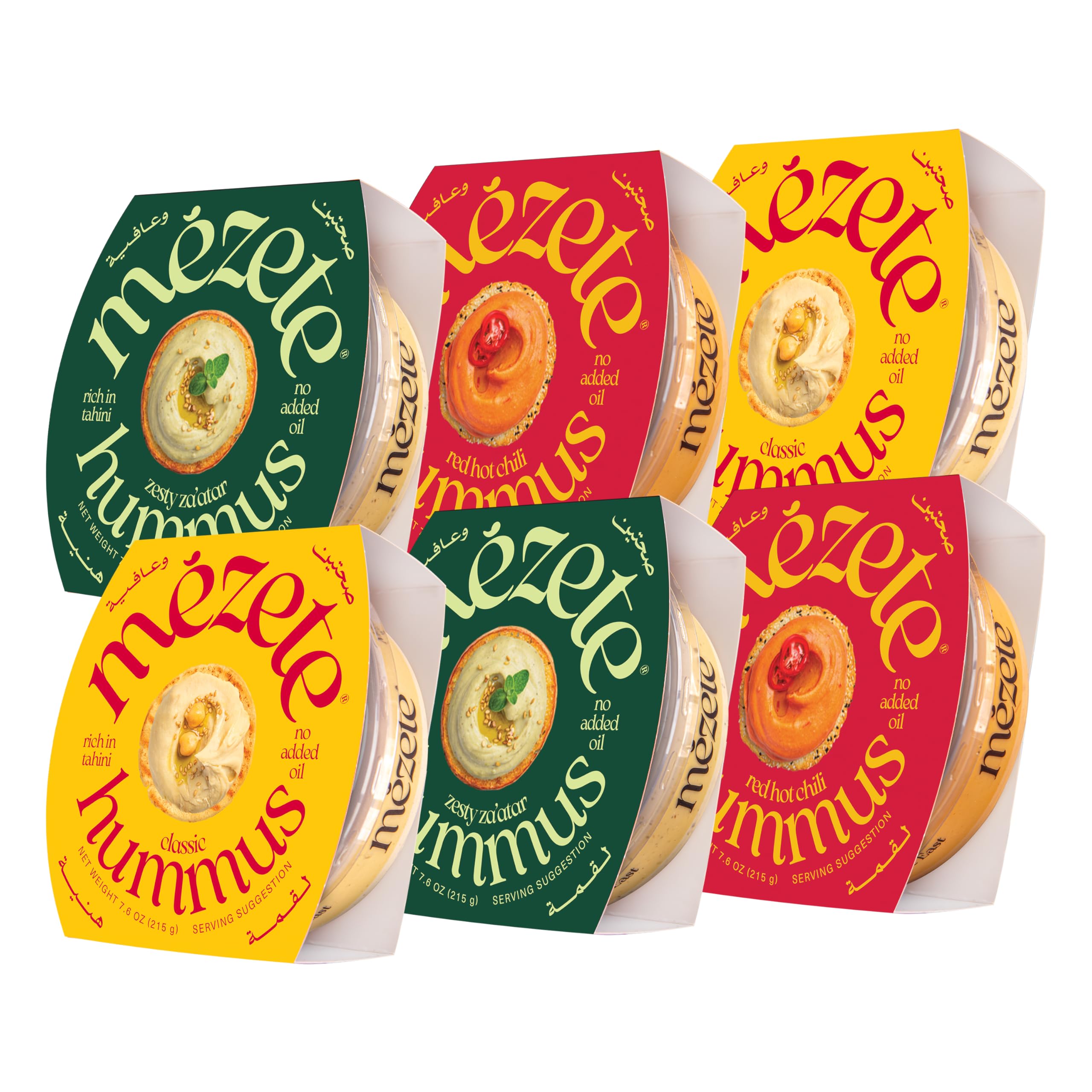 Mezete Hummus Variety Pack Vegan Dips 6 Pack