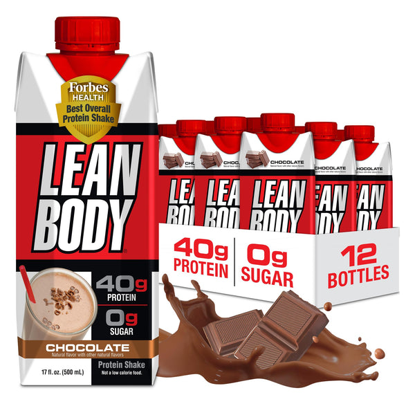 Labrada Lean Body Ready-to-Drink Chocolate Protein Shake, 40g Protein, Whey Blend, 0 Sugar, Gluten Free, 22 Vitamins & Minerals, LABRADA, 17 Fl Oz