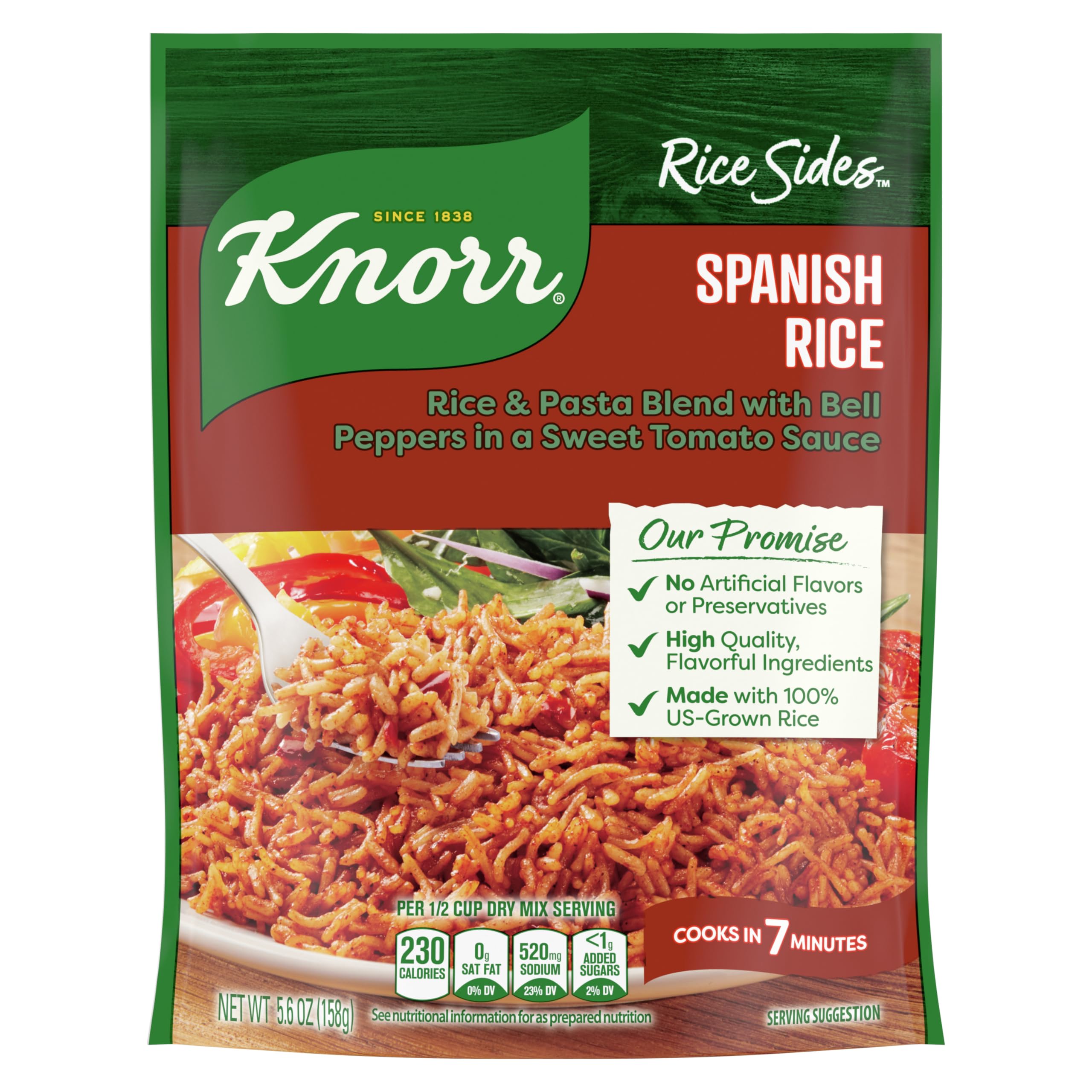 Knorr Rice Sides 12 Count Spanish Rice For a Tasty Rice Side Dish No Artificial Flavors or Preservatives 5.6 oz