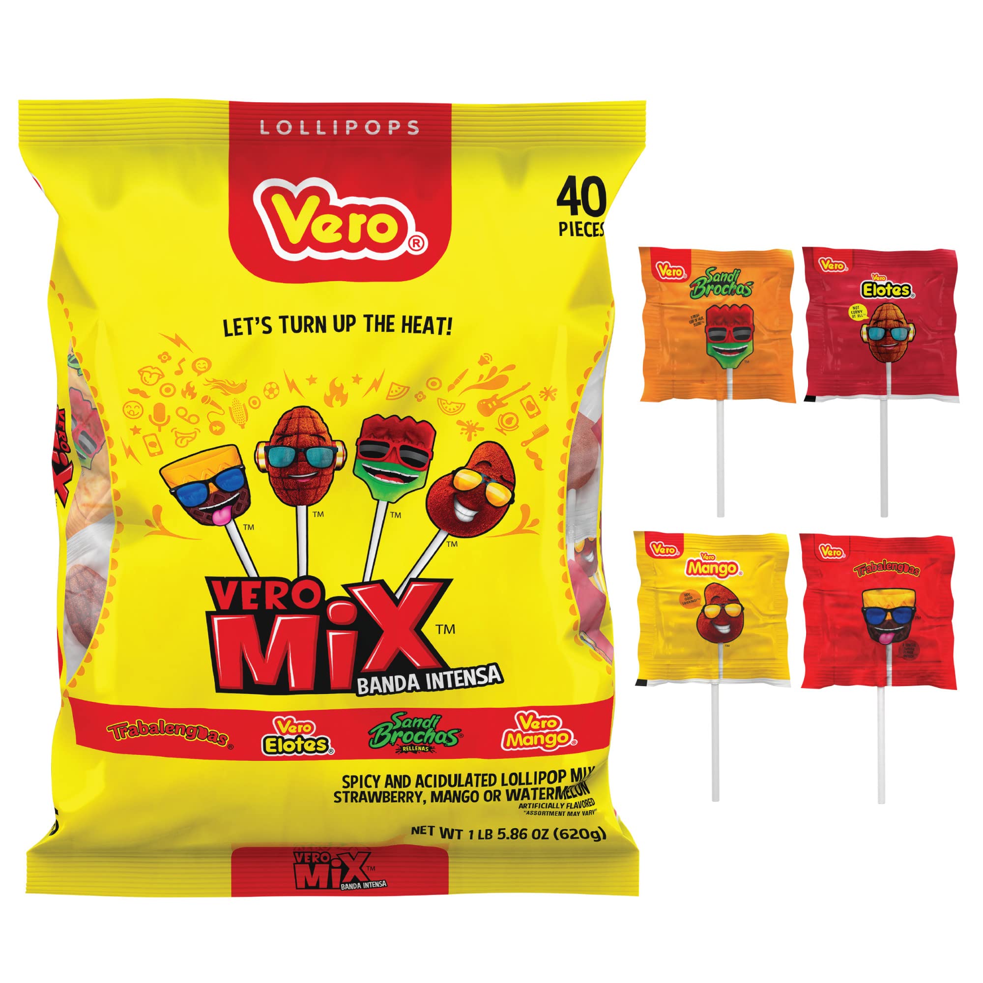 Vero Banda Fuego Chili Lollipops Assorted 40 Count